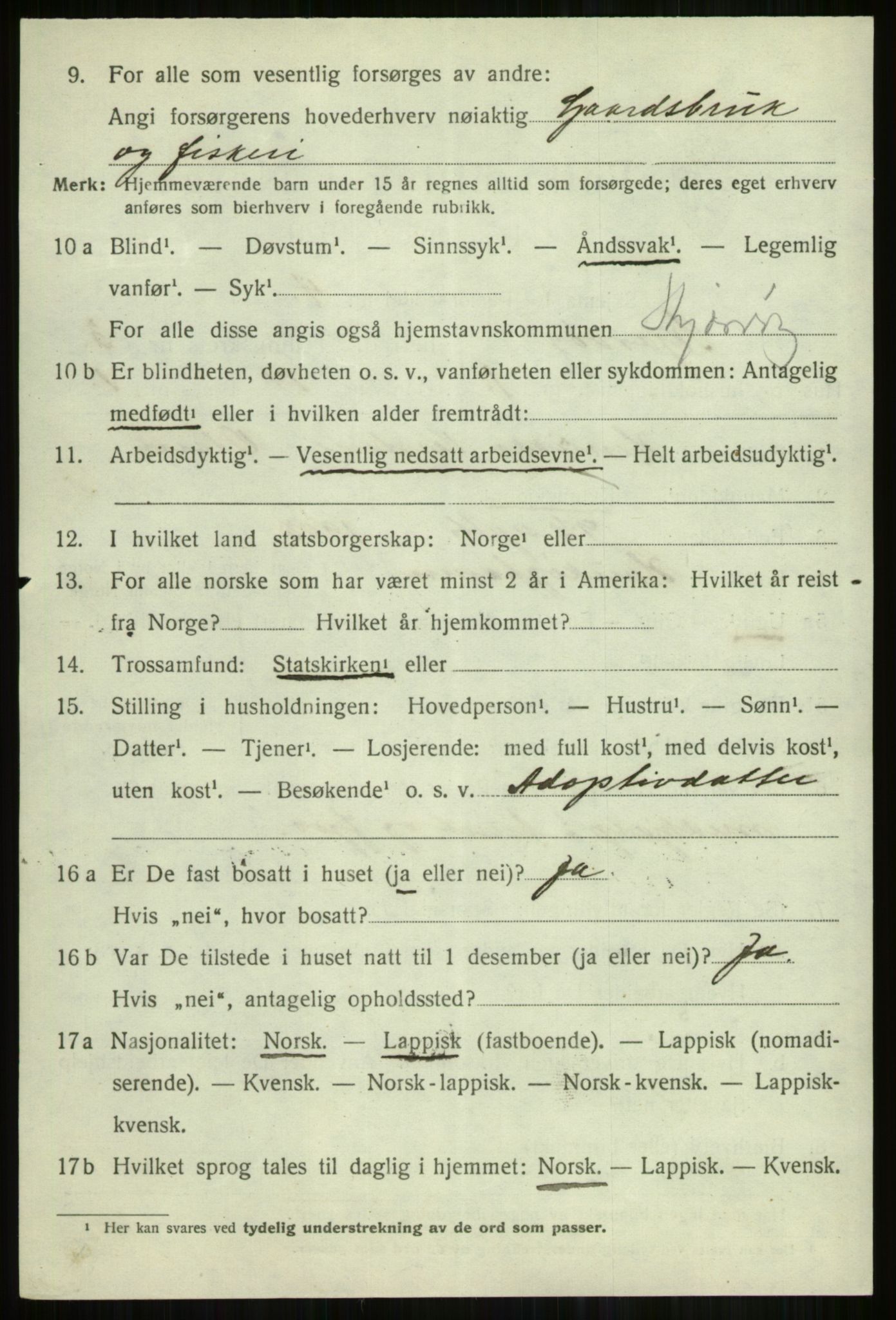 SATØ, 1920 census for Skjervøy, 1920, p. 2116