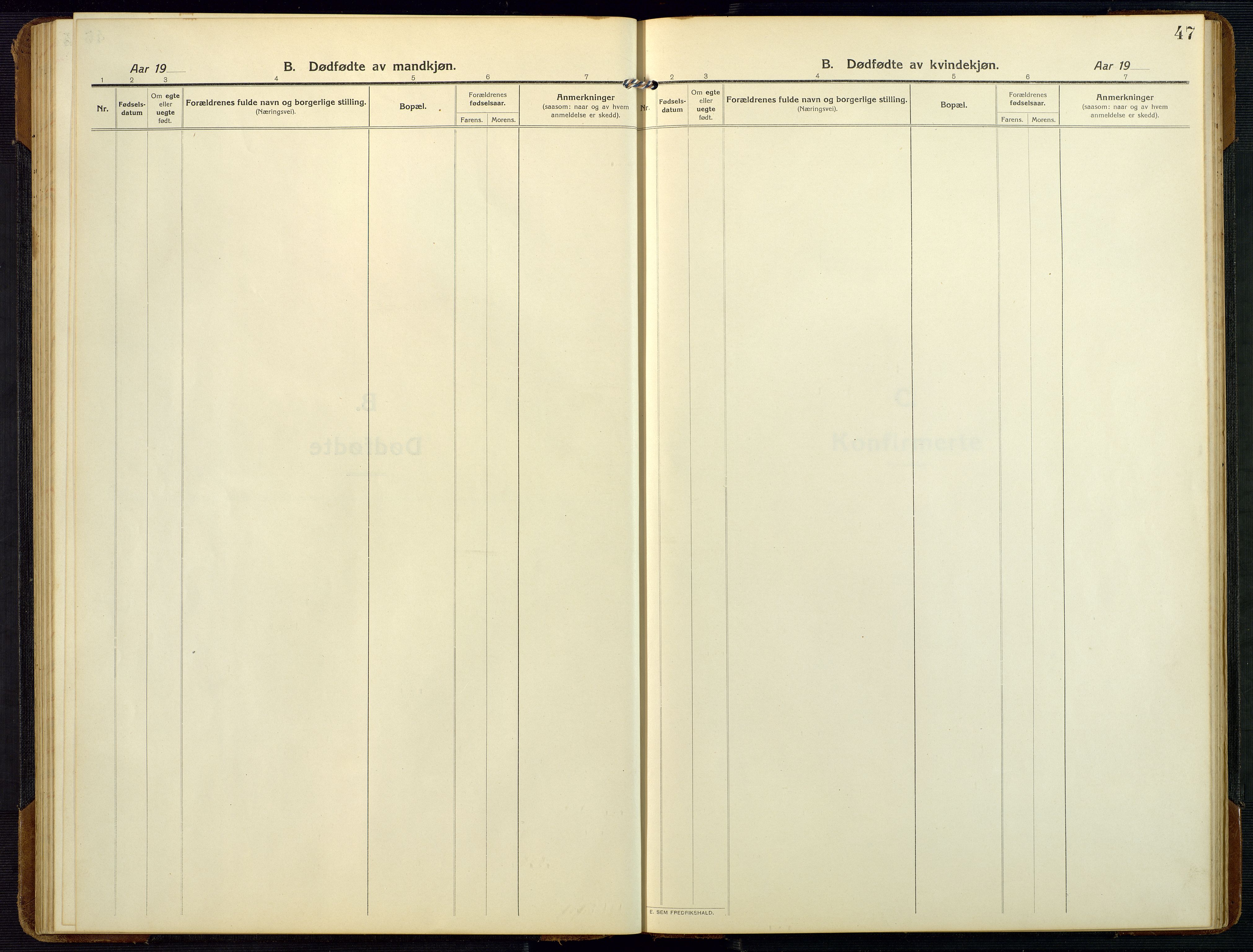 Bygland sokneprestkontor, SAK/1111-0006/F/Fb/Fbc/L0003: Parish register (copy) no. B 3, 1916-1975, p. 47