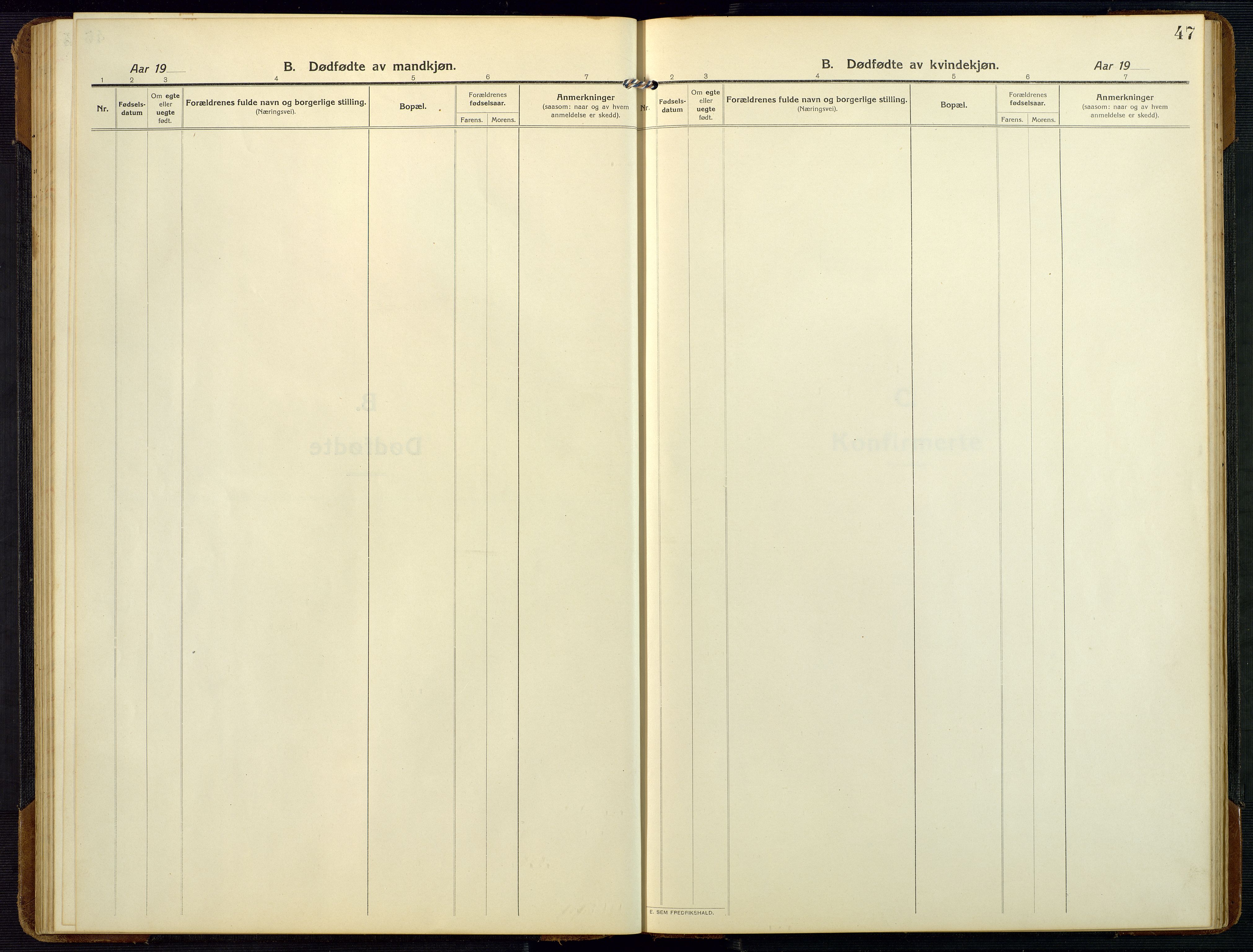 Bygland sokneprestkontor, AV/SAK-1111-0006/F/Fb/Fbc/L0003: Parish register (copy) no. B 3, 1916-1975, p. 47