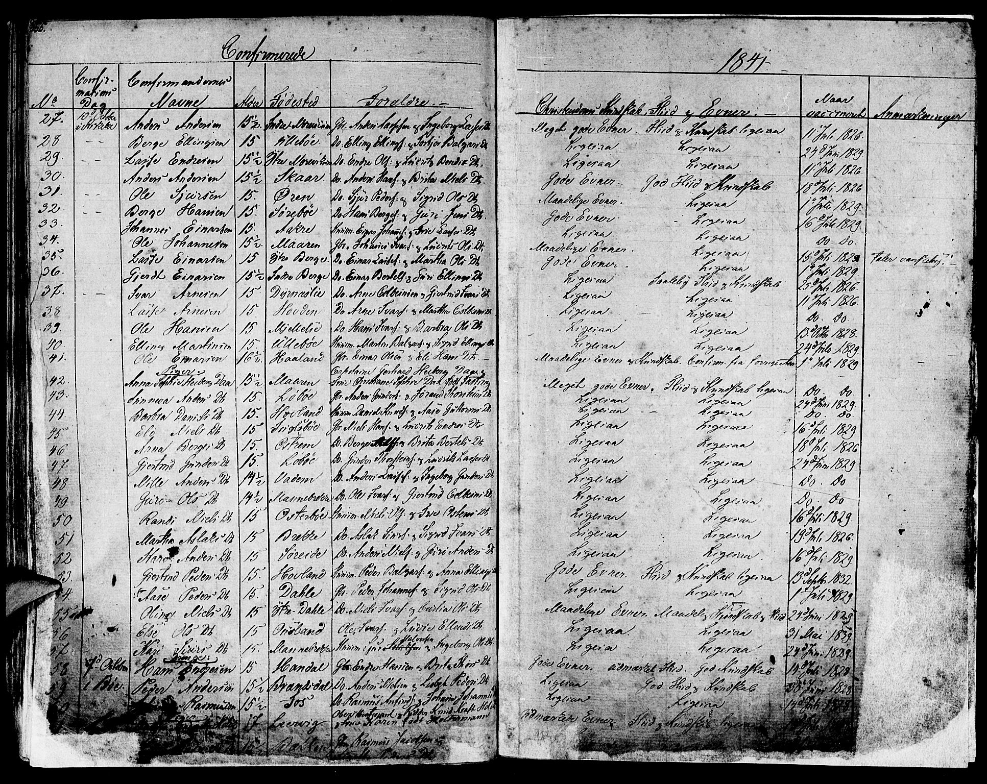 Lavik sokneprestembete, SAB/A-80901: Parish register (official) no. A 2I, 1821-1842, p. 355