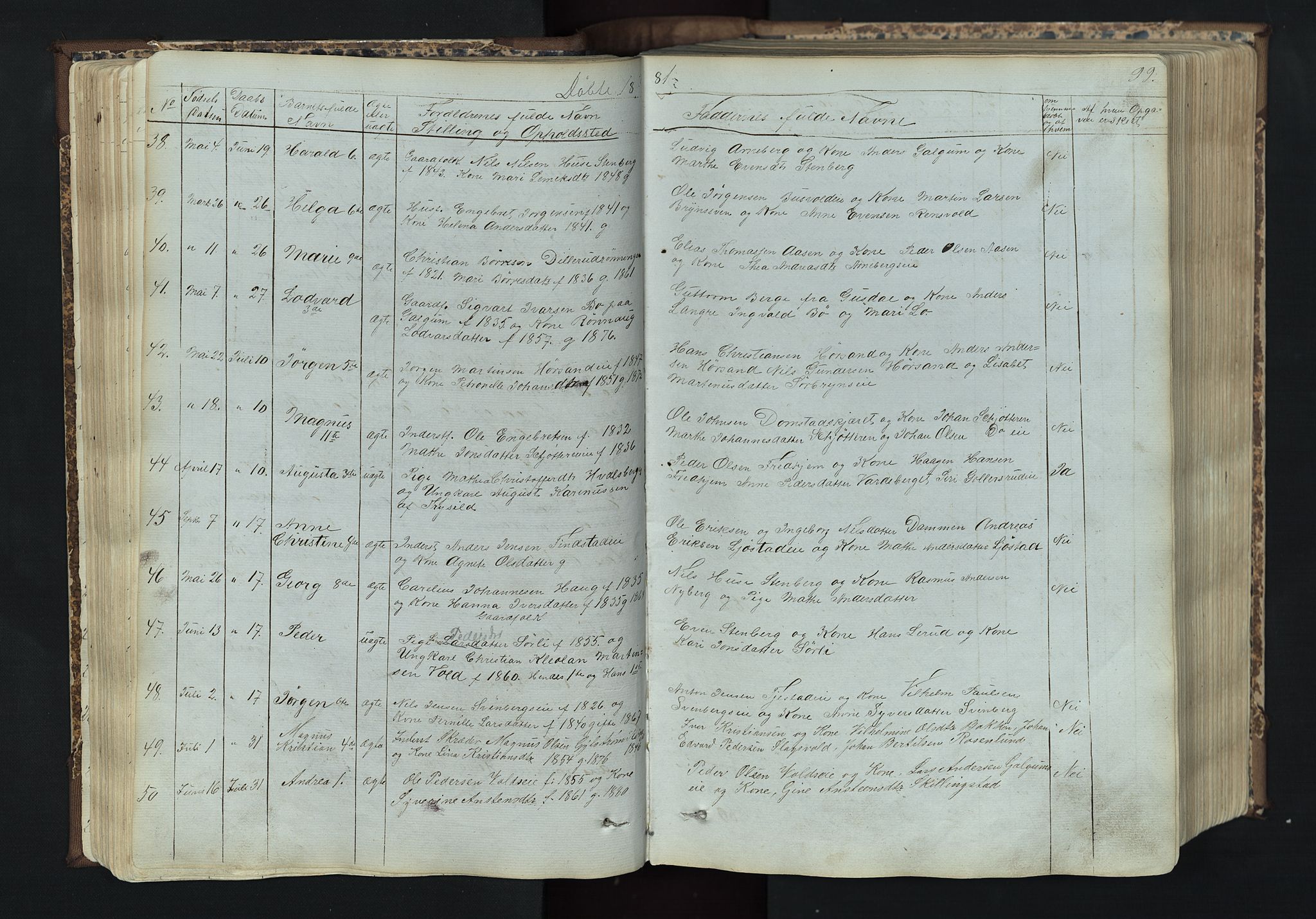 Romedal prestekontor, SAH/PREST-004/L/L0011: Parish register (copy) no. 11, 1867-1895, p. 99