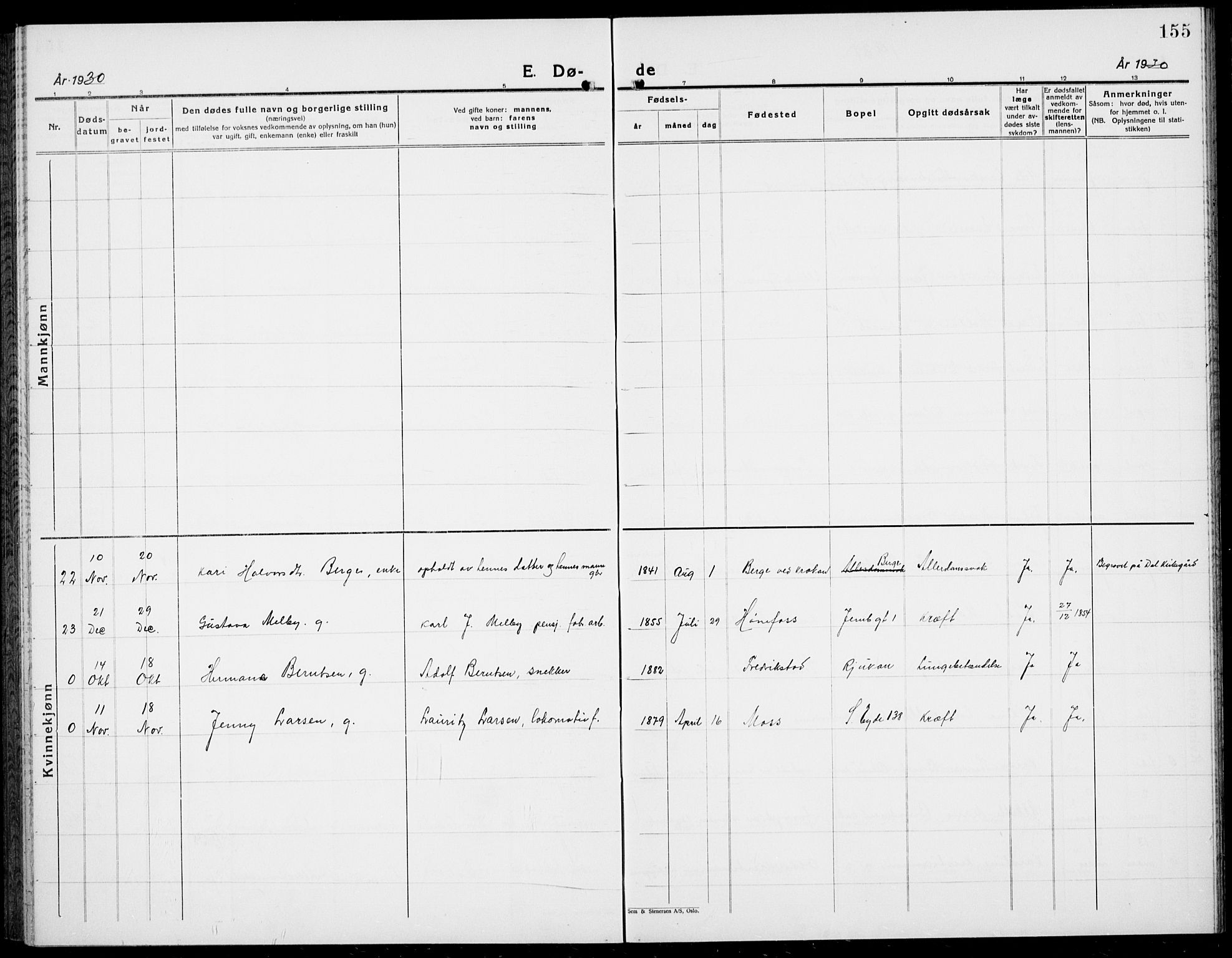 Rjukan kirkebøker, AV/SAKO-A-294/G/Ga/L0005: Parish register (copy) no. 5, 1928-1937, p. 155