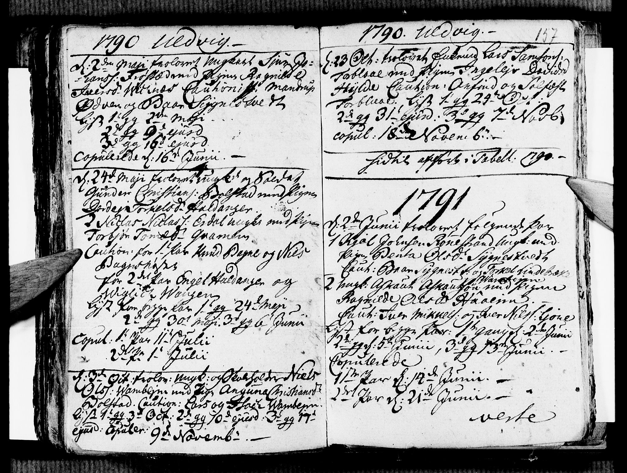 Ulvik sokneprestembete, SAB/A-78801/H/Haa: Parish register (official) no. A 9, 1743-1792, p. 157
