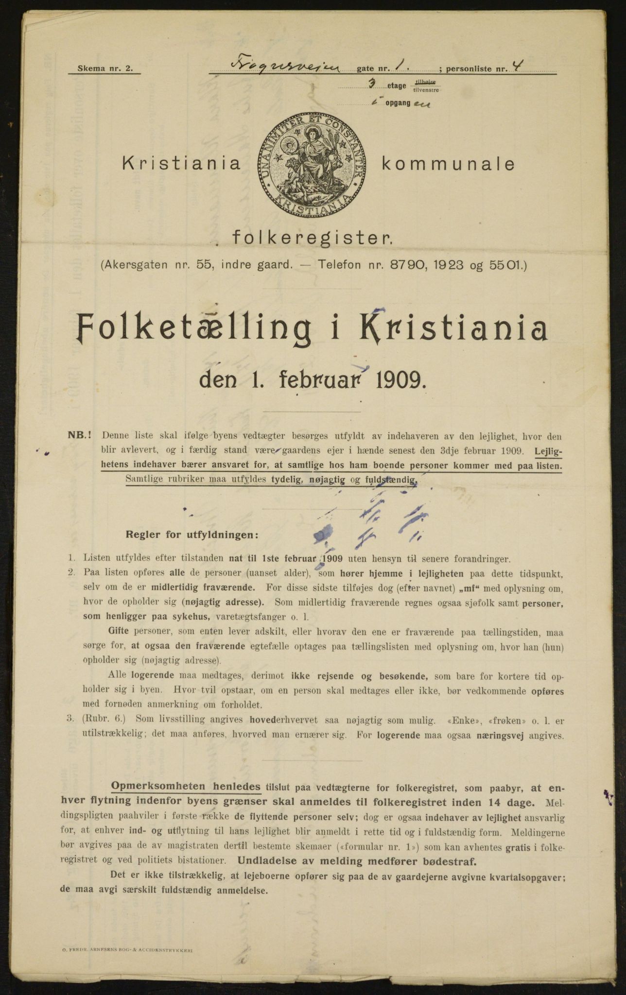 OBA, Municipal Census 1909 for Kristiania, 1909, p. 24603