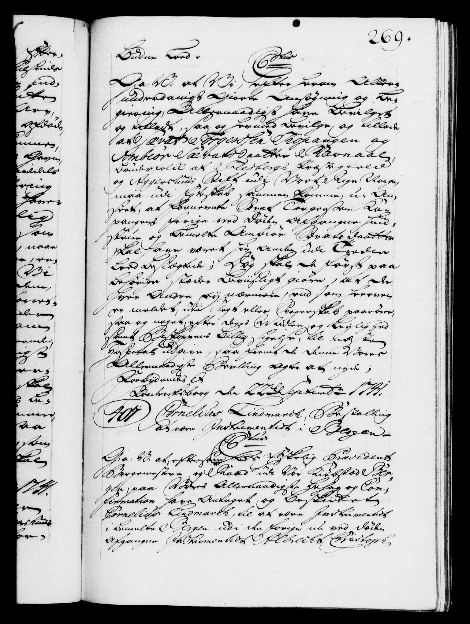Danske Kanselli 1572-1799, AV/RA-EA-3023/F/Fc/Fca/Fcaa/L0032: Norske registre, 1741-1742, p. 269a