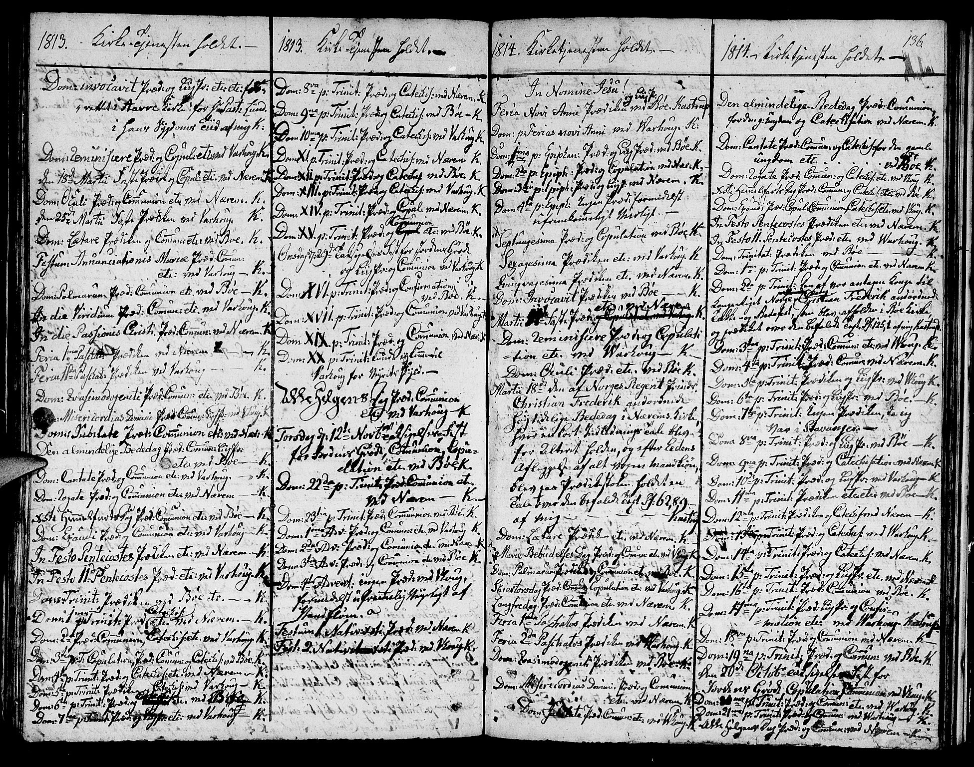 Hå sokneprestkontor, AV/SAST-A-101801/001/30BA/L0002: Parish register (official) no. A 2, 1812-1817, p. 136