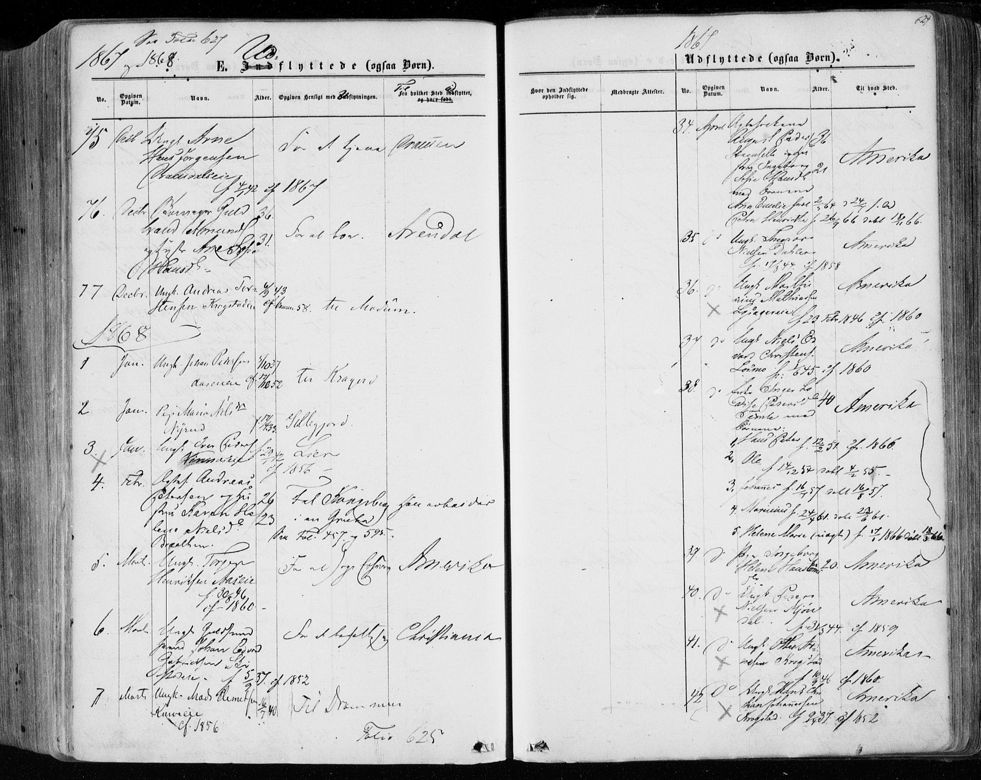 Eiker kirkebøker, AV/SAKO-A-4/F/Fa/L0016: Parish register (official) no. I 16, 1860-1868, p. 625