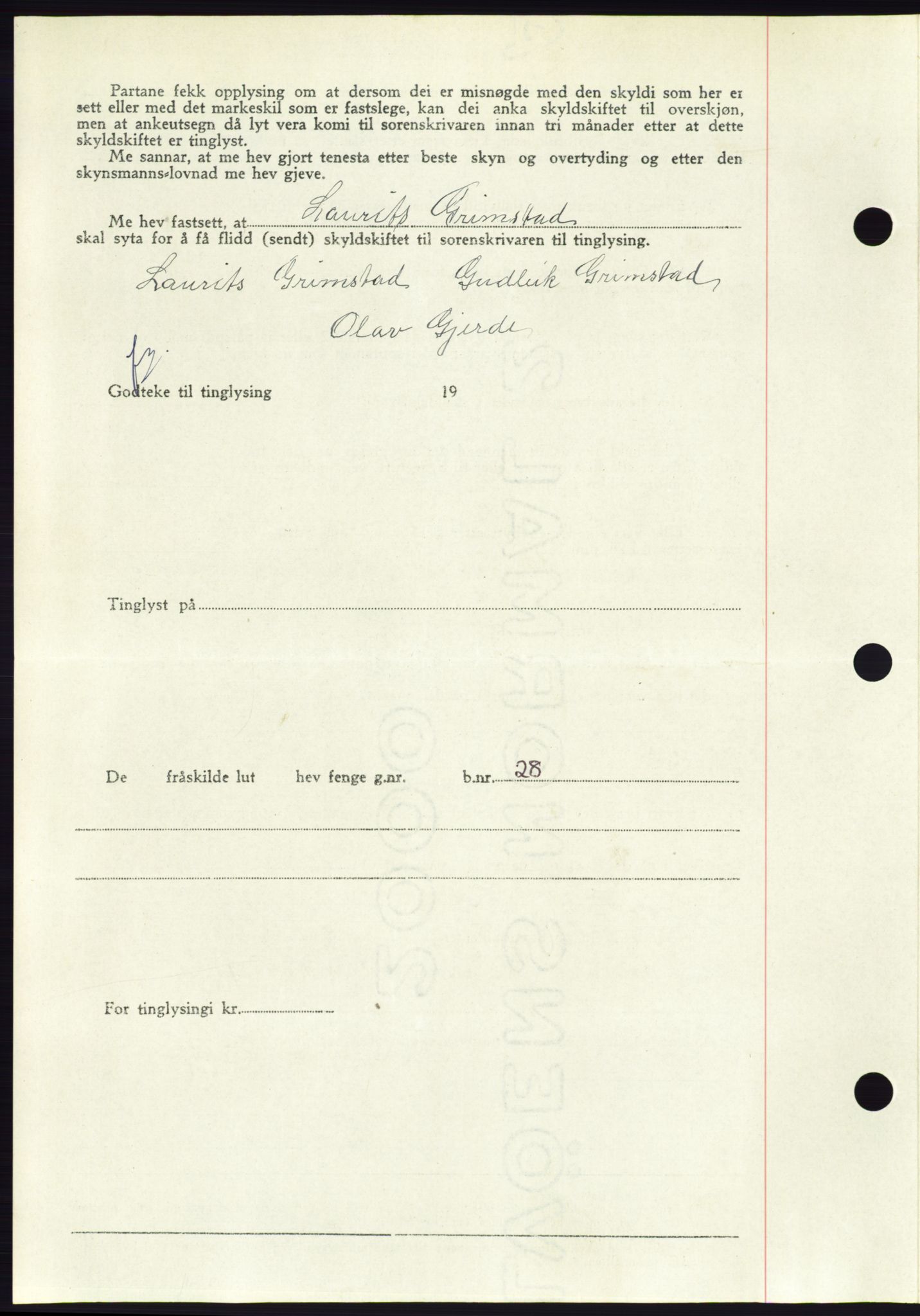 Søre Sunnmøre sorenskriveri, AV/SAT-A-4122/1/2/2C/L0082: Mortgage book no. 8A, 1948-1948, Diary no: : 925/1948