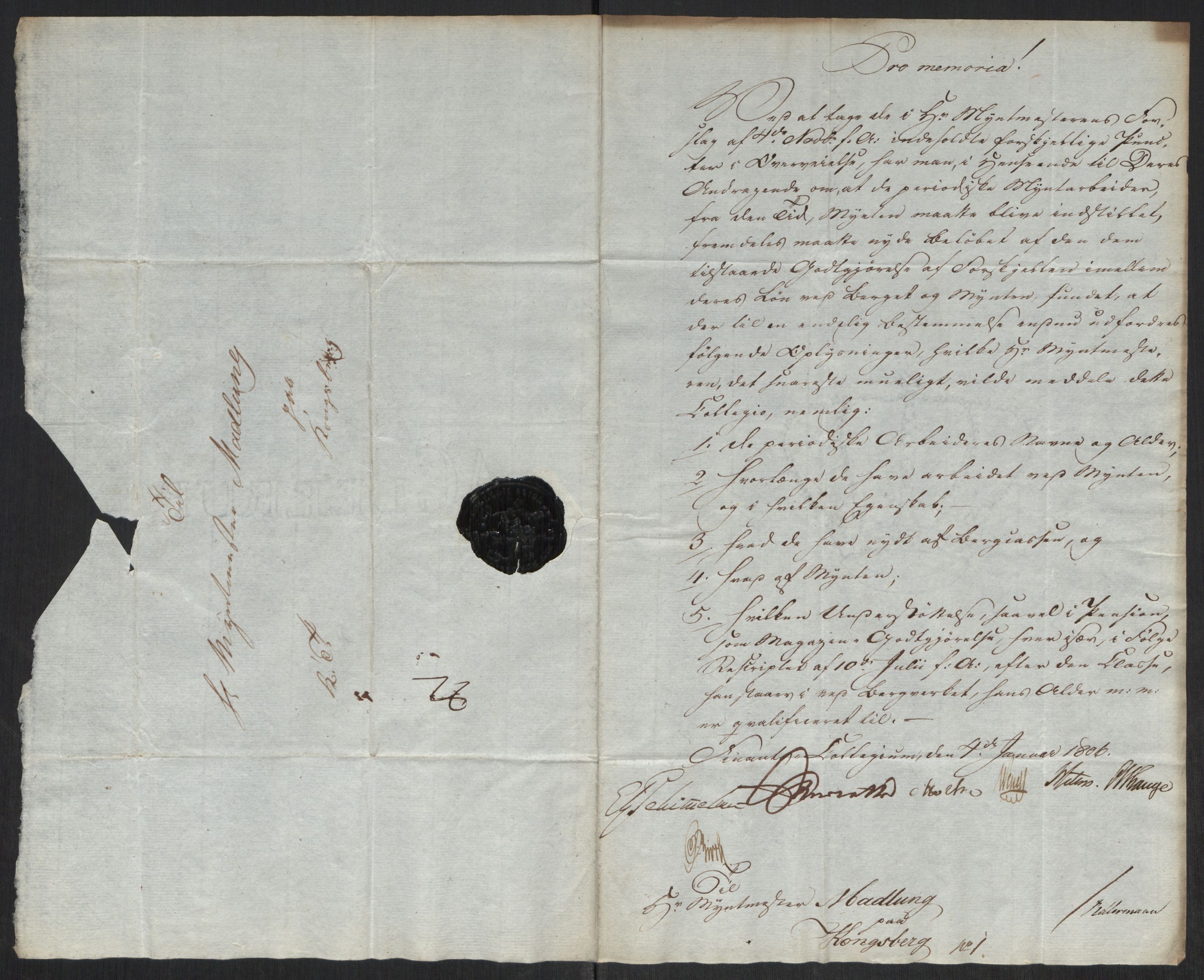 Rentekammeret inntil 1814, Realistisk ordnet avdeling, AV/RA-EA-4070/Oa/L0008: [Y6]: Embetsbrev til myntmesteren på Kongsberg (1797-1806 og 1808-1813), 1797-1813, p. 205