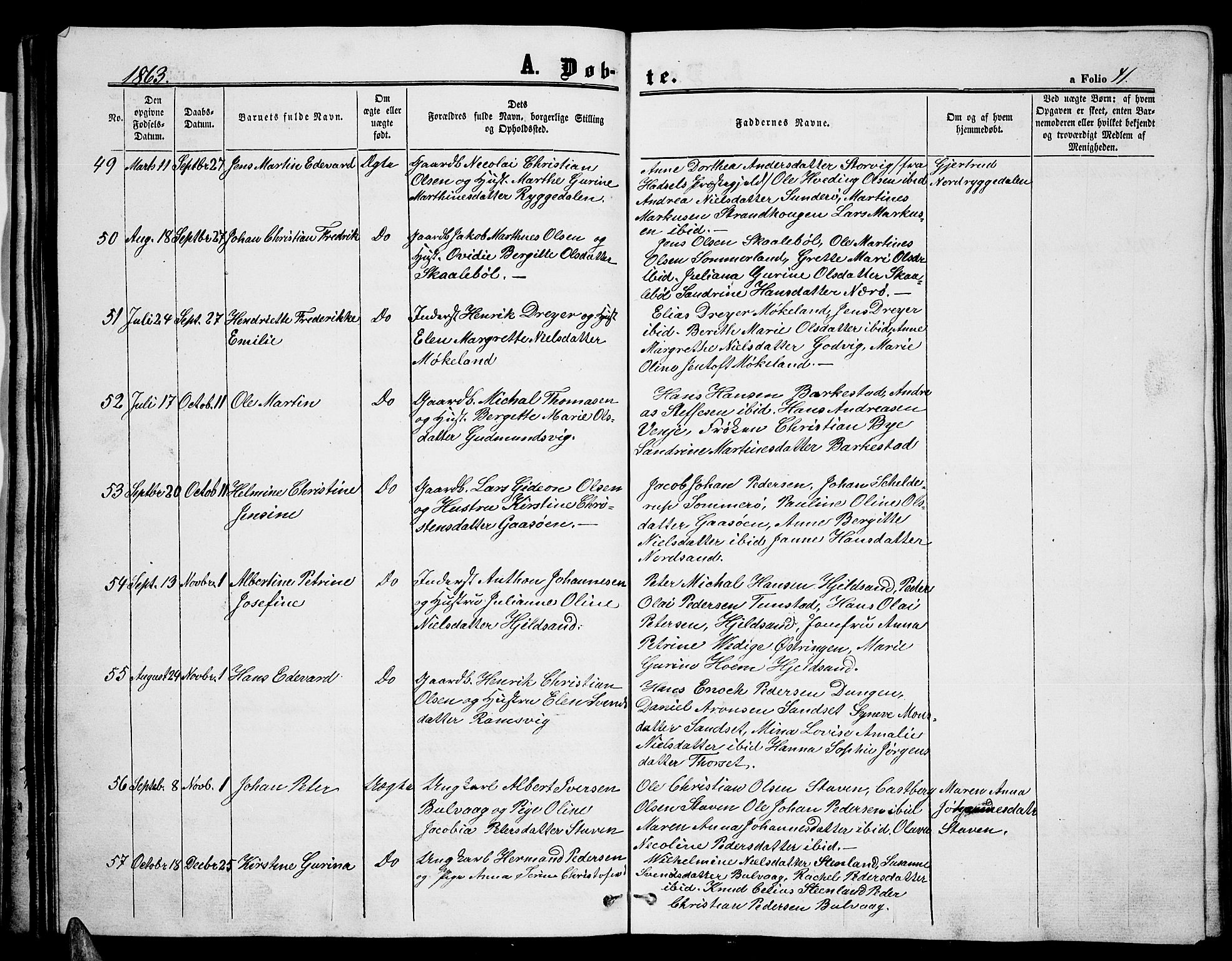 Ministerialprotokoller, klokkerbøker og fødselsregistre - Nordland, AV/SAT-A-1459/893/L1347: Parish register (copy) no. 893C02, 1858-1866, p. 41