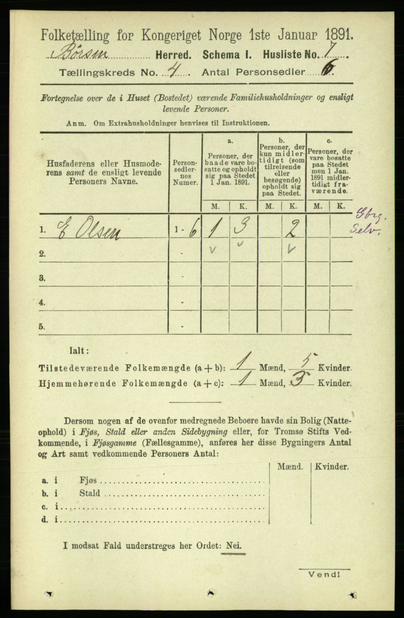 RA, 1891 census for 1658 Børsa, 1891, p. 1381