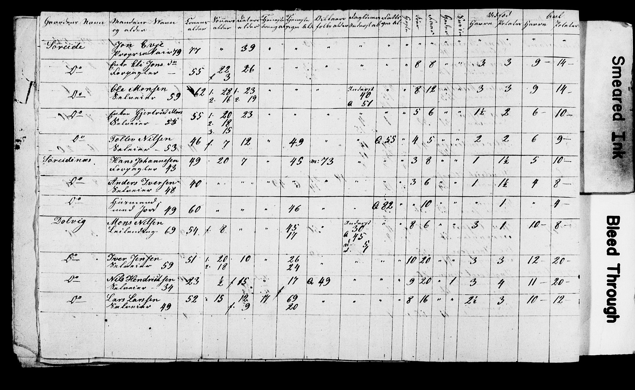 , Census 1845 for Fana, 1845, p. 11