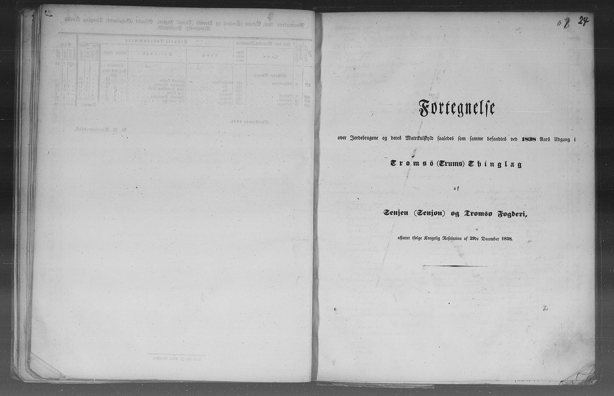 Rygh, AV/RA-PA-0034/F/Fb/L0015/0003: Matrikkelen for 1838 / Matrikkelen for 1838 - Tromsø amt (Troms fylke), 1838, p. 24a