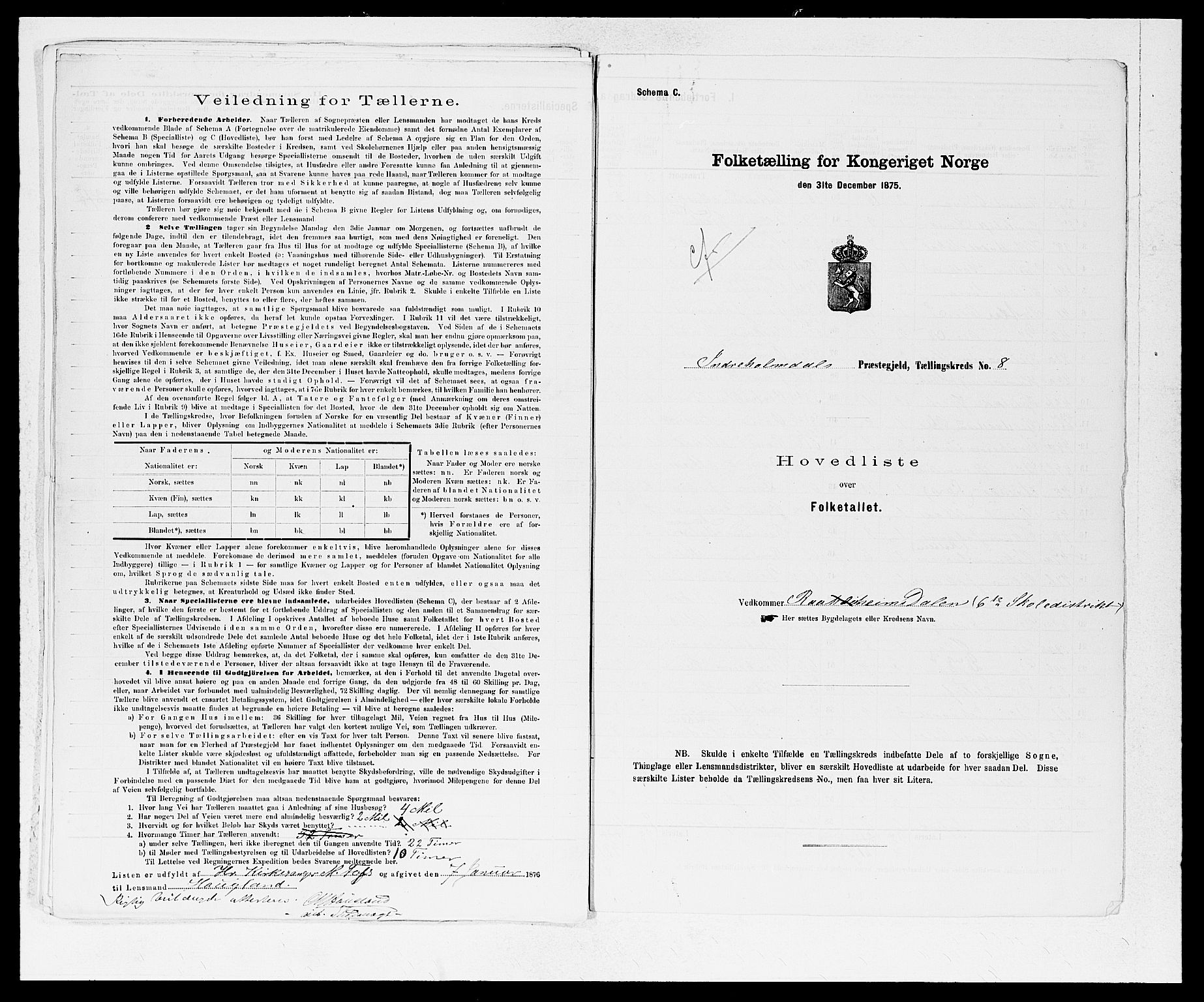 SAB, 1875 census for 1430P Indre Holmedal, 1875, p. 22