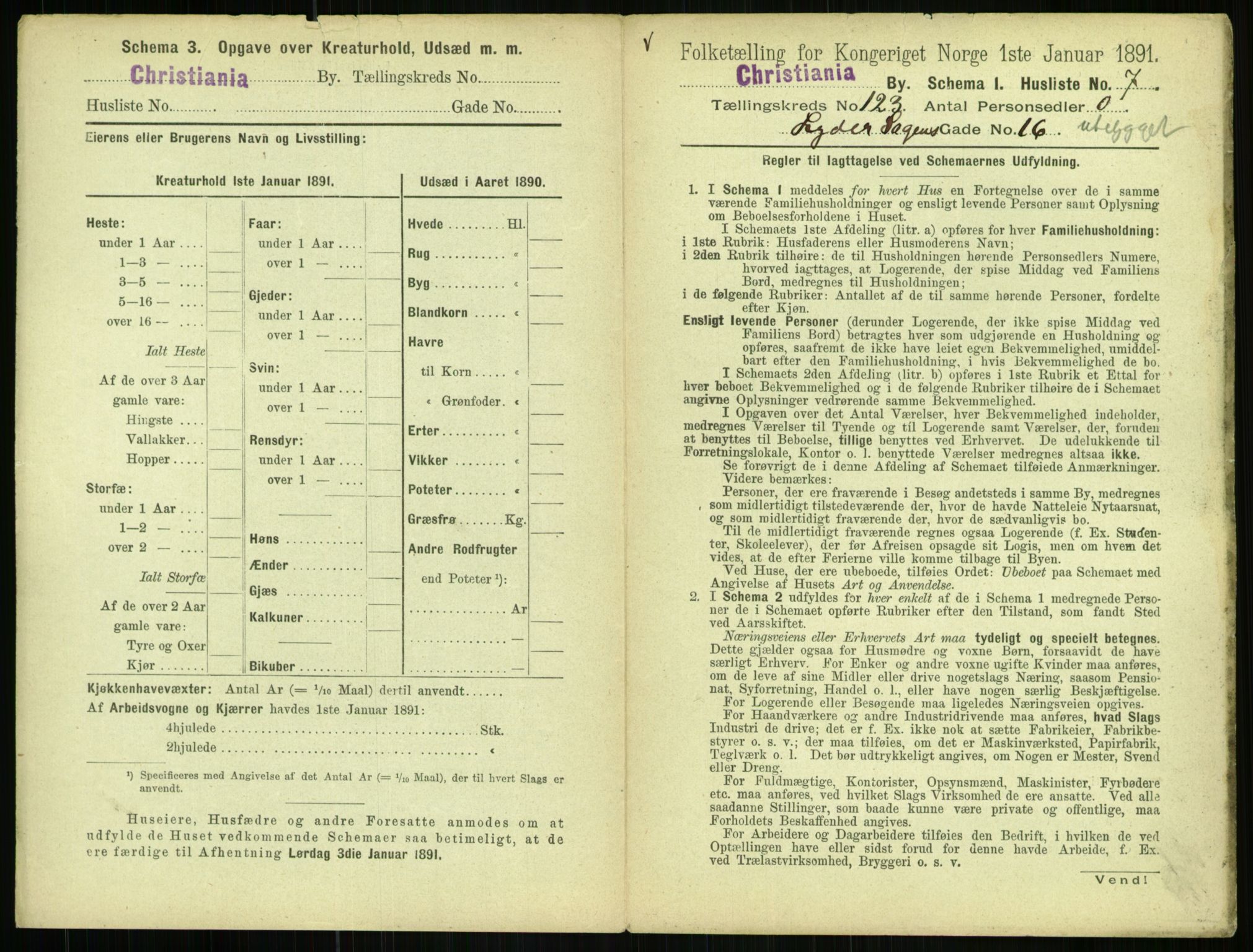 RA, 1891 census for 0301 Kristiania, 1891, p. 65099