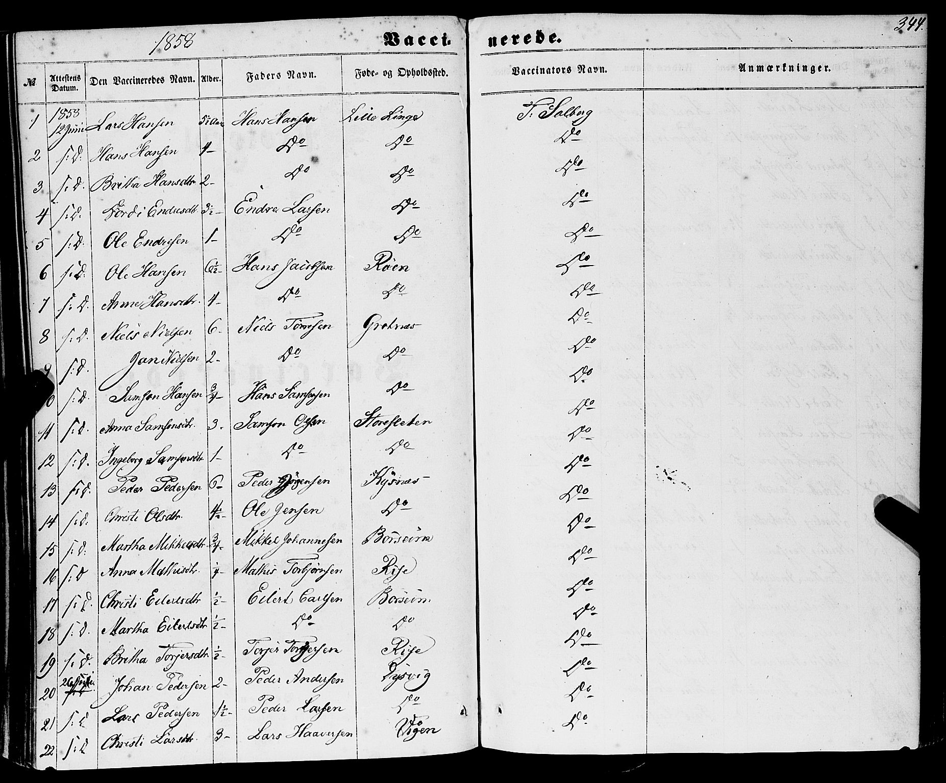 Strandebarm sokneprestembete, AV/SAB-A-78401/H/Haa: Parish register (official) no. A 8, 1858-1872, p. 344