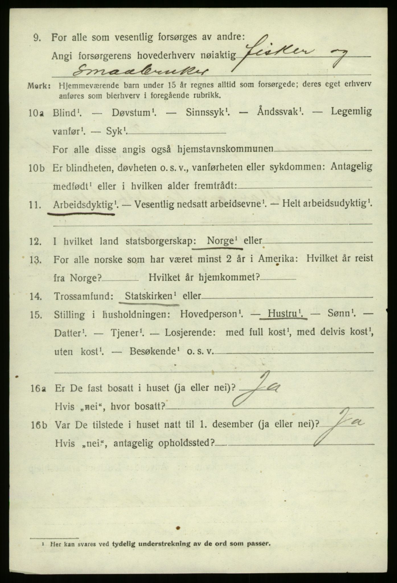 SAB, 1920 census for Bremanger, 1920, p. 2761