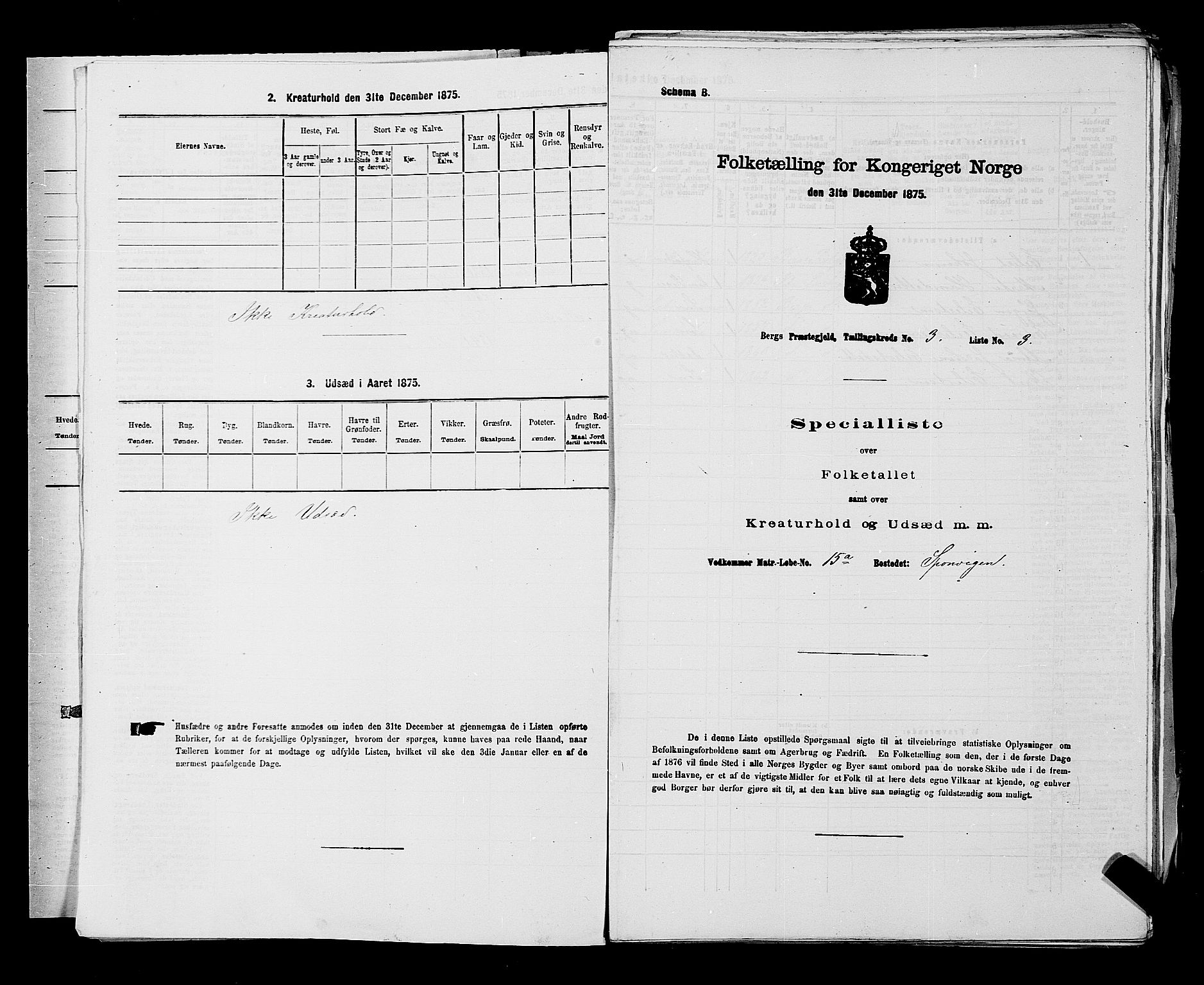 RA, 1875 census for 0116P Berg, 1875, p. 286