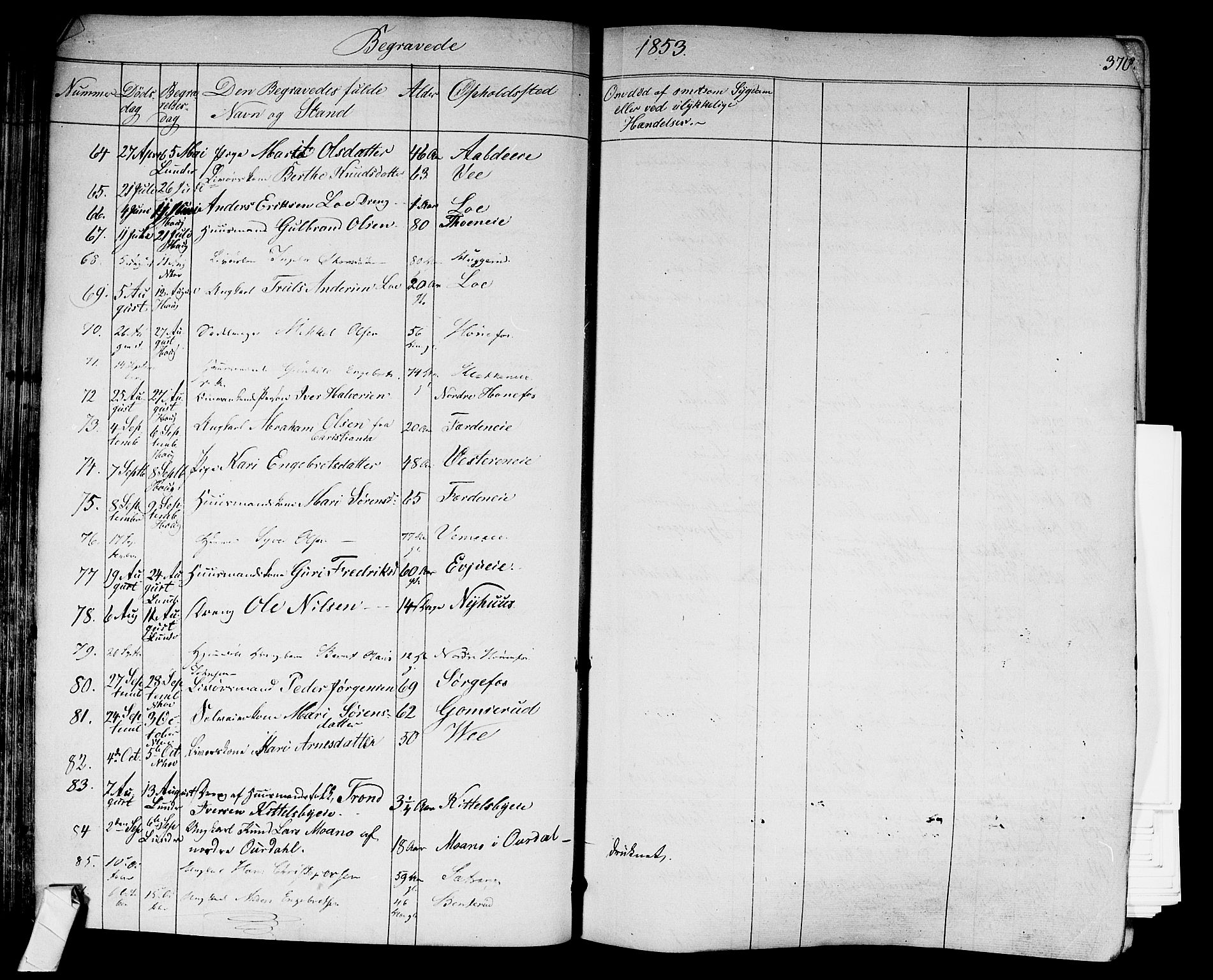 Norderhov kirkebøker, AV/SAKO-A-237/F/Fa/L0011: Parish register (official) no. 11, 1847-1856, p. 370