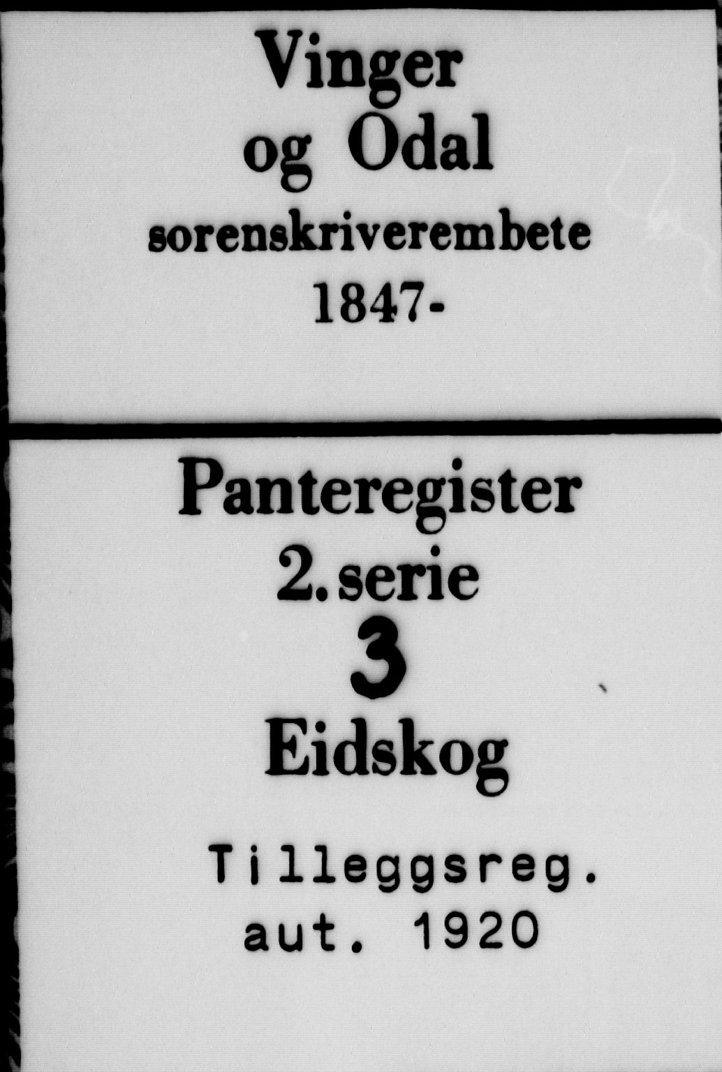 Vinger og Odal sorenskriveri, SAH/TING-022/H/Ha/Hab/Habd/L0003: Mortgage register no. 2.3, 1920