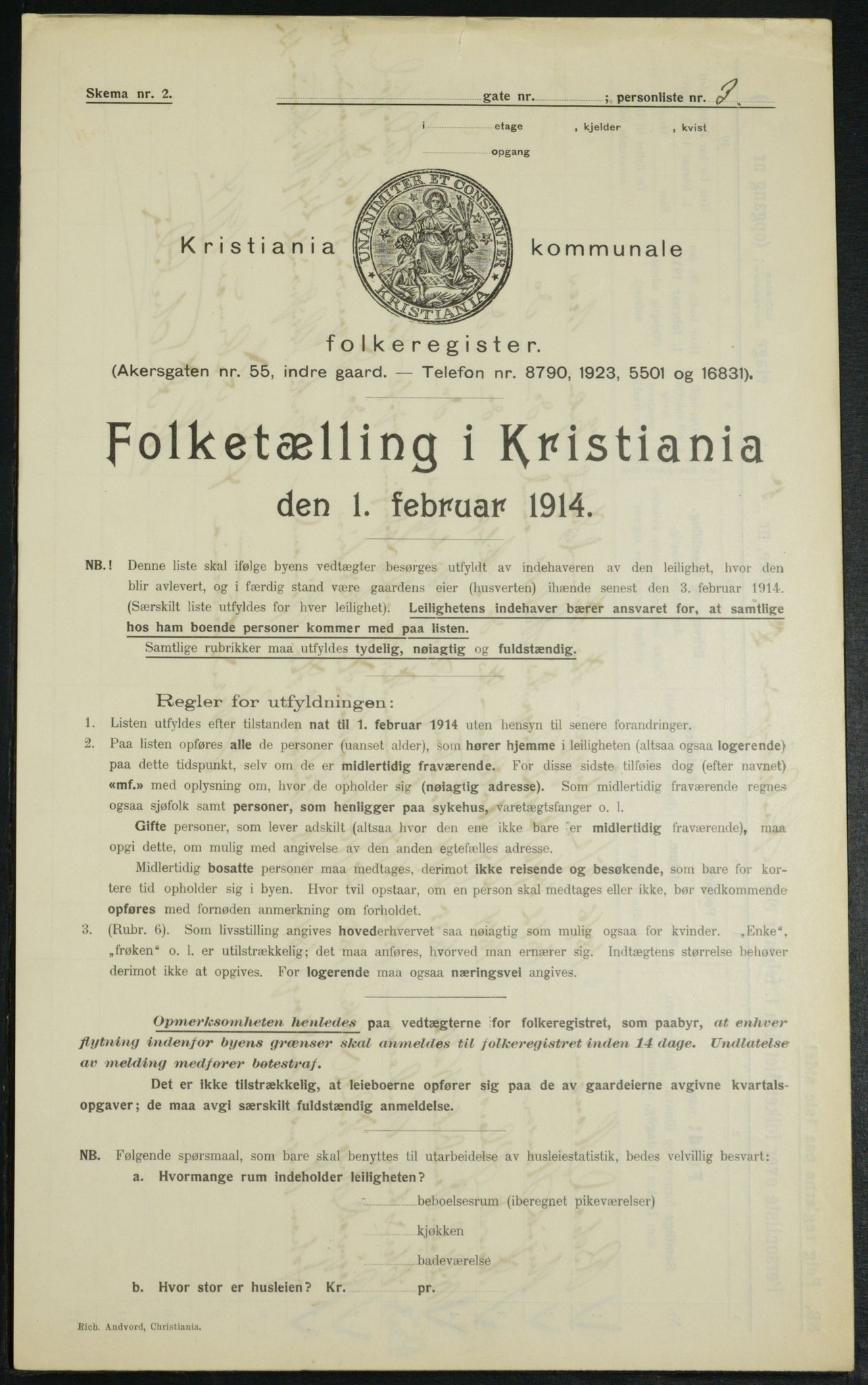 OBA, Municipal Census 1914 for Kristiania, 1914, p. 48907