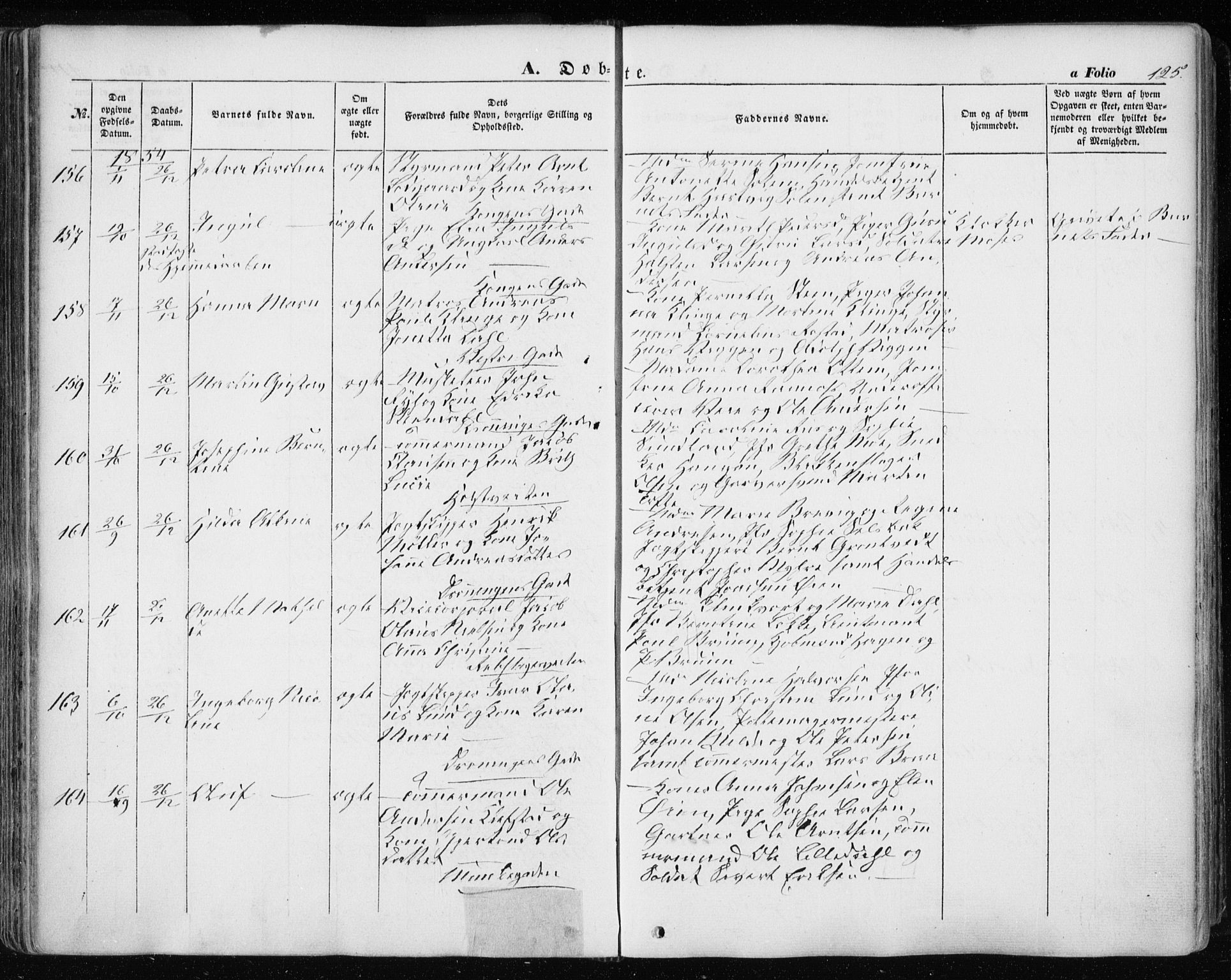 Ministerialprotokoller, klokkerbøker og fødselsregistre - Sør-Trøndelag, AV/SAT-A-1456/601/L0051: Parish register (official) no. 601A19, 1848-1857, p. 125