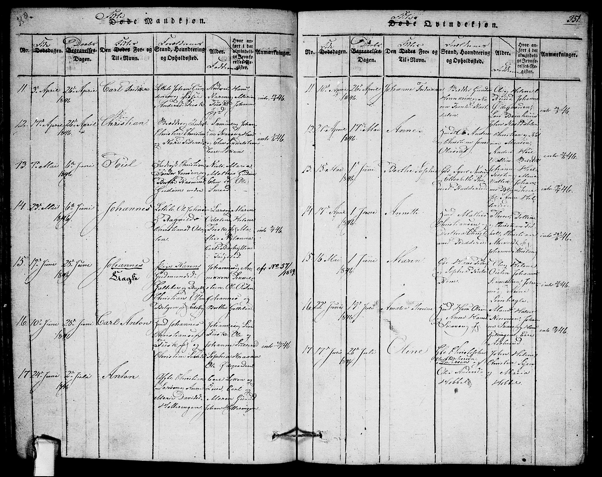 Askim prestekontor Kirkebøker, AV/SAO-A-10900/G/Ga/L0001: Parish register (copy) no. 1, 1817-1846, p. 350-351