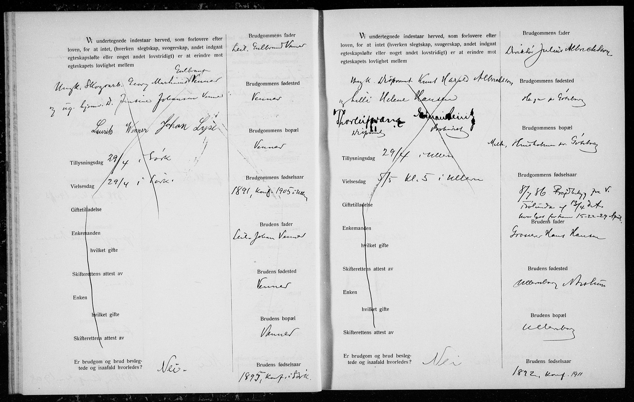 Ullern prestekontor Kirkebøker, AV/SAO-A-10740/H/L0002: Banns register no. 2, 1916-1917