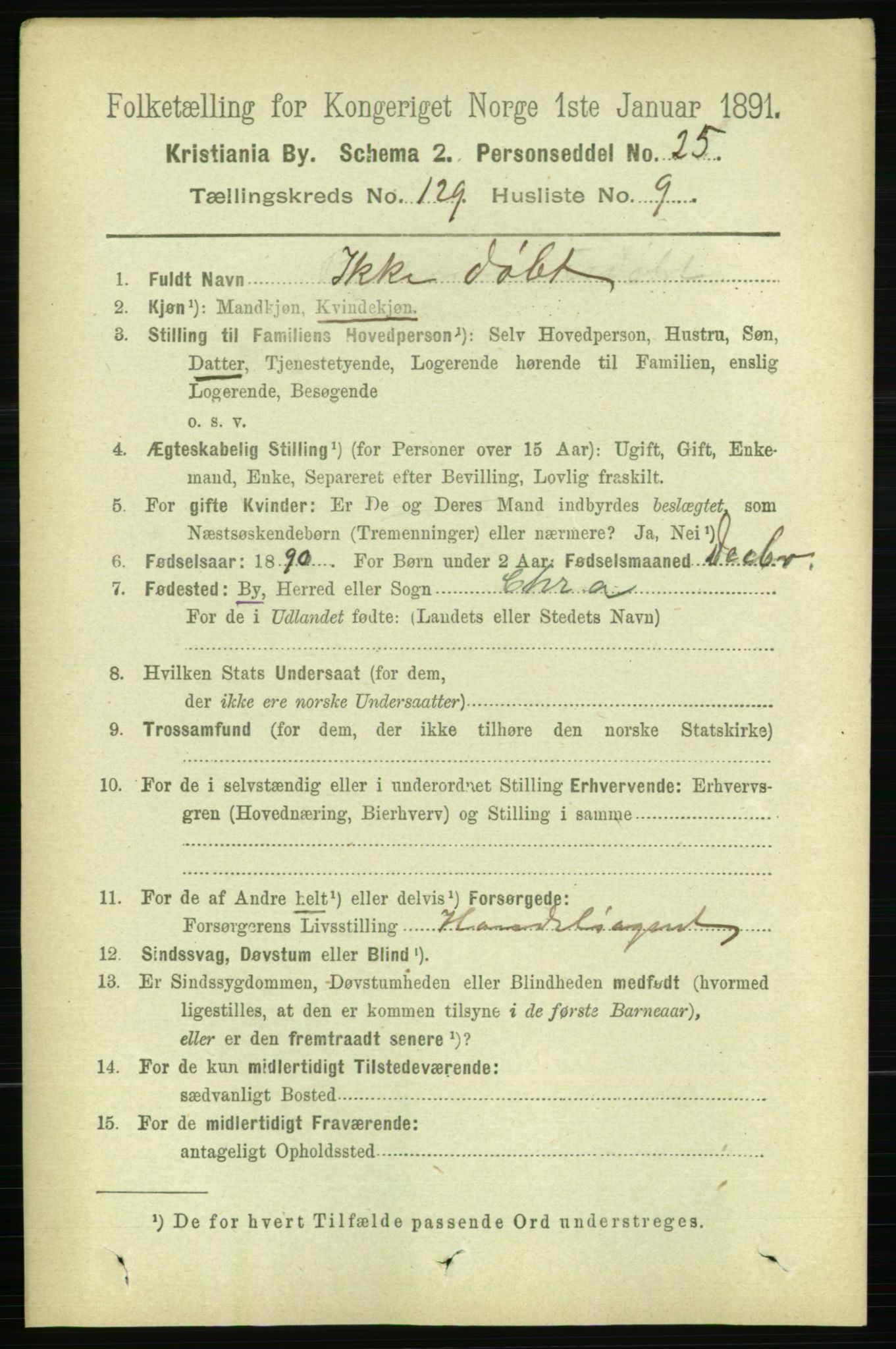 RA, 1891 census for 0301 Kristiania, 1891, p. 69434