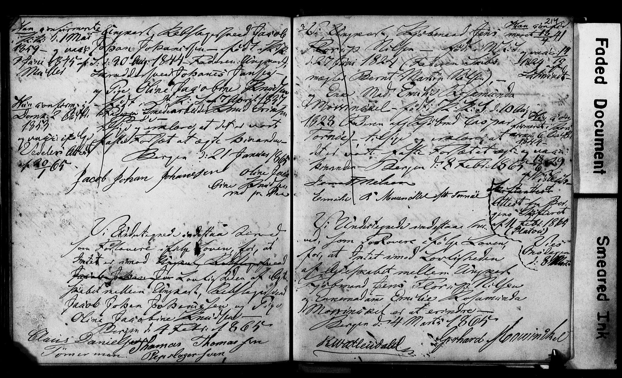 Korskirken sokneprestembete, AV/SAB-A-76101: Best man's statements no. II.5.2, 1859-1865, p. 214