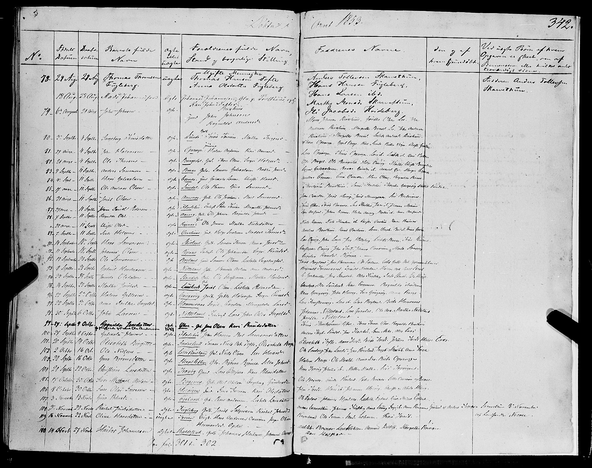 Kvinnherad sokneprestembete, SAB/A-76401/H/Haa: Parish register (official) no. A 7, 1843-1853, p. 342