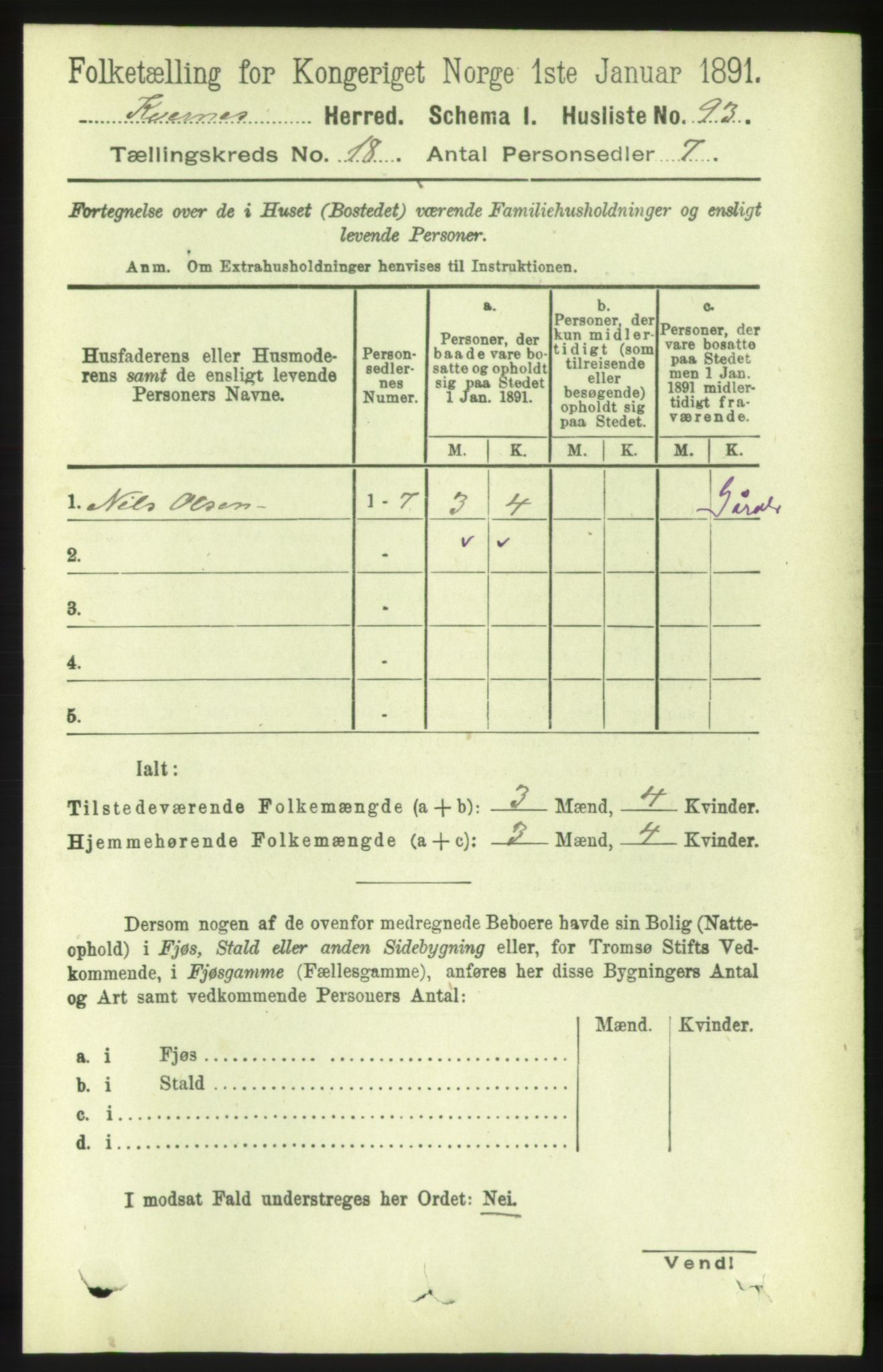 RA, 1891 census for 1553 Kvernes, 1891, p. 7746