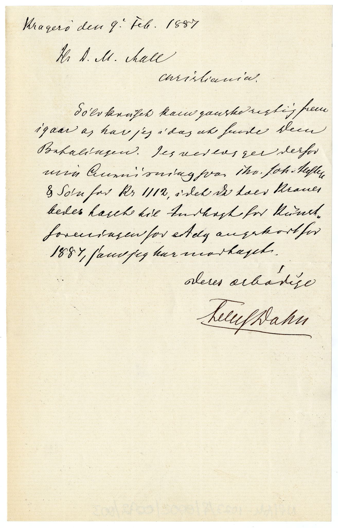 Diderik Maria Aalls brevsamling, NF/Ark-1023/F/L0002: D.M. Aalls brevsamling. B - C, 1799-1889, p. 461