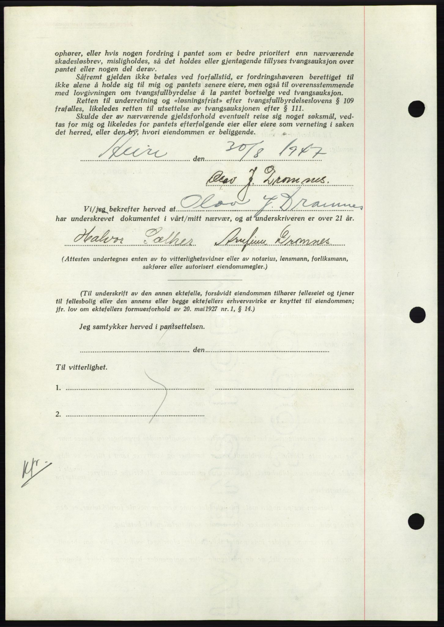 Nordmøre sorenskriveri, AV/SAT-A-4132/1/2/2Ca: Mortgage book no. B96, 1947-1947, Diary no: : 1982/1947