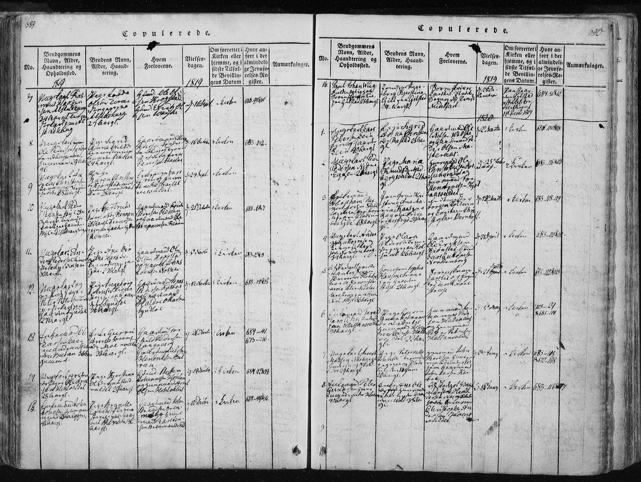 Ministerialprotokoller, klokkerbøker og fødselsregistre - Nord-Trøndelag, SAT/A-1458/717/L0148: Parish register (official) no. 717A04 /1, 1816-1825, p. 389-390