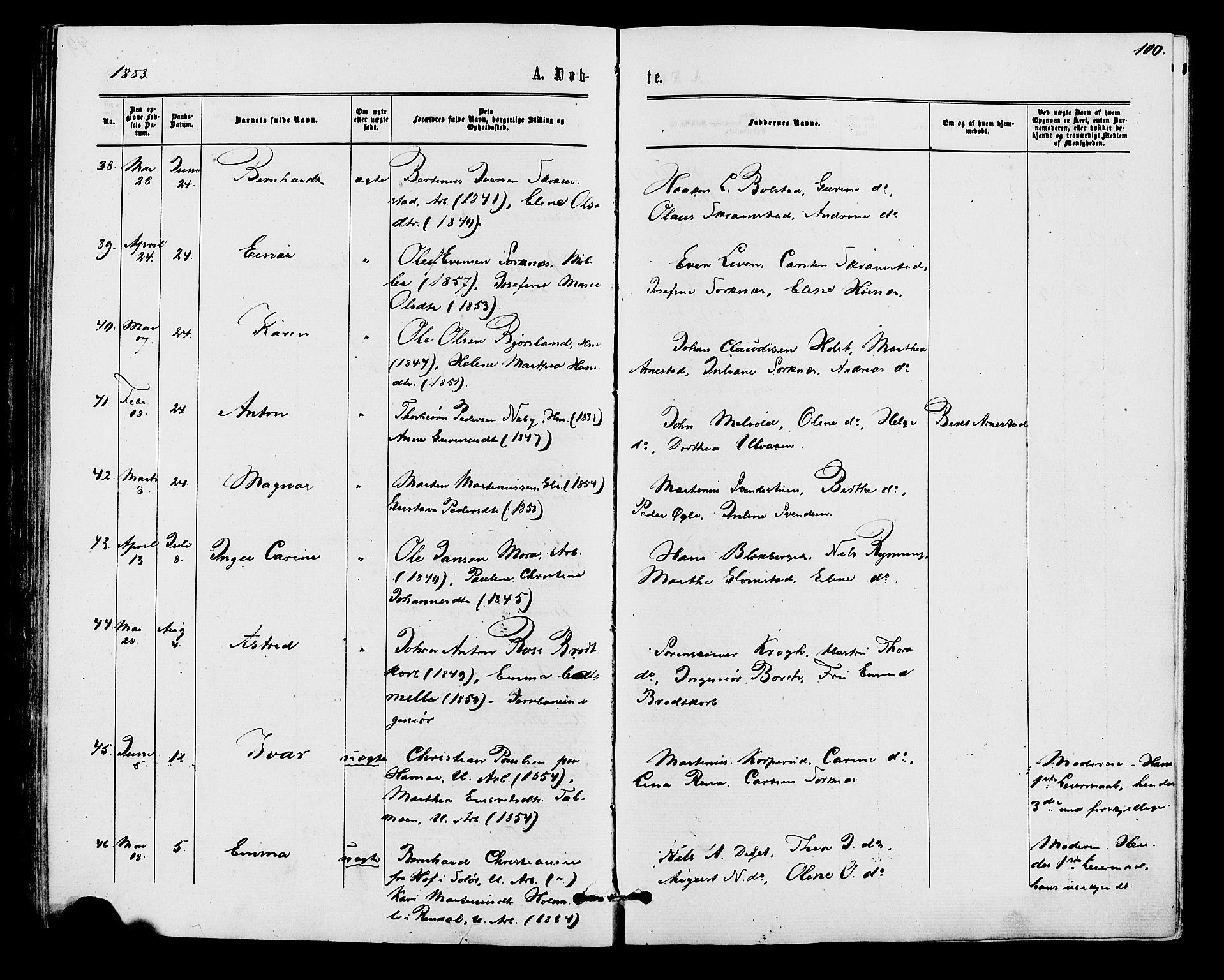 Åmot prestekontor, Hedmark, AV/SAH-PREST-056/H/Ha/Haa/L0009: Parish register (official) no. 9, 1875-1883, p. 100