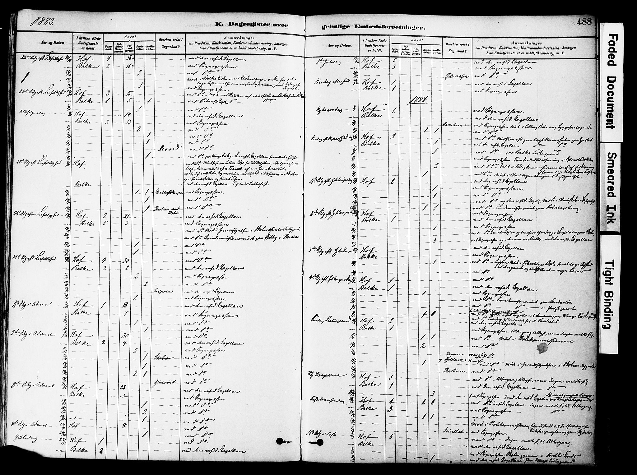 Østre Toten prestekontor, AV/SAH-PREST-104/H/Ha/Haa/L0006: Parish register (official) no. 6 /1, 1878-1896, p. 488