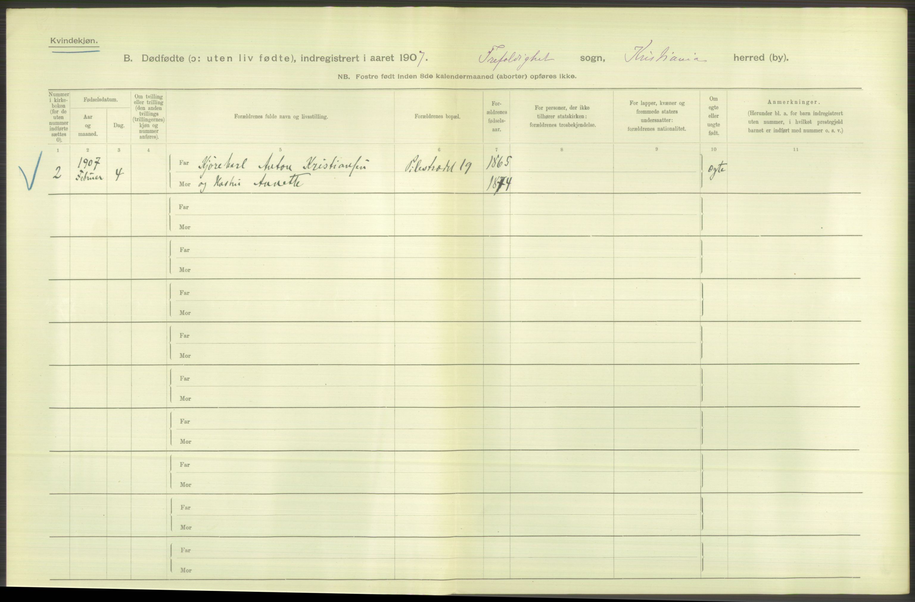 Statistisk sentralbyrå, Sosiodemografiske emner, Befolkning, RA/S-2228/D/Df/Dfa/Dfae/L0010: Kristiania: Døde, dødfødte, 1907, p. 128