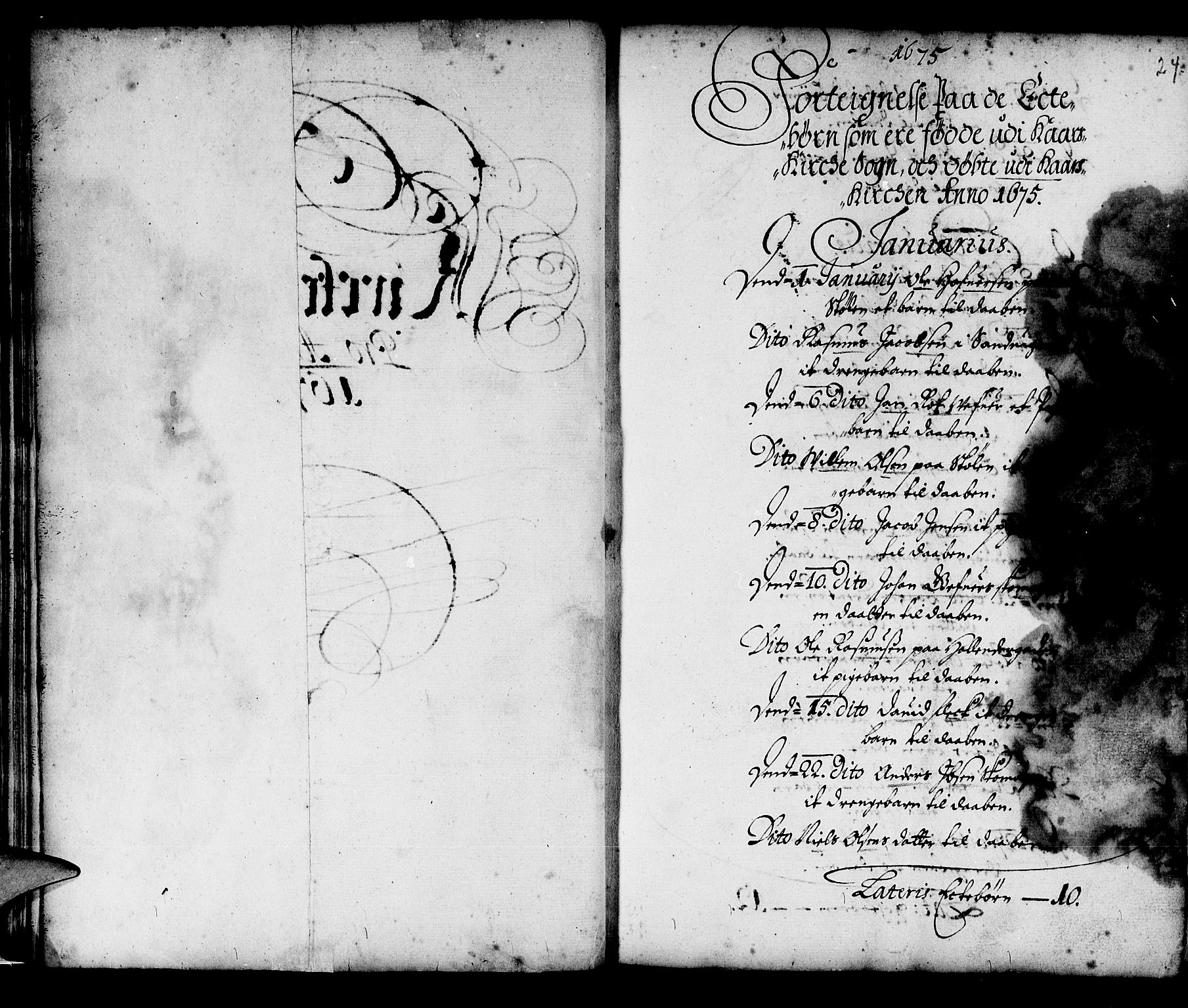 Korskirken sokneprestembete, SAB/A-76101/H/Haa/L0001: Parish register (official) no. A 1, 1674-1688, p. 24