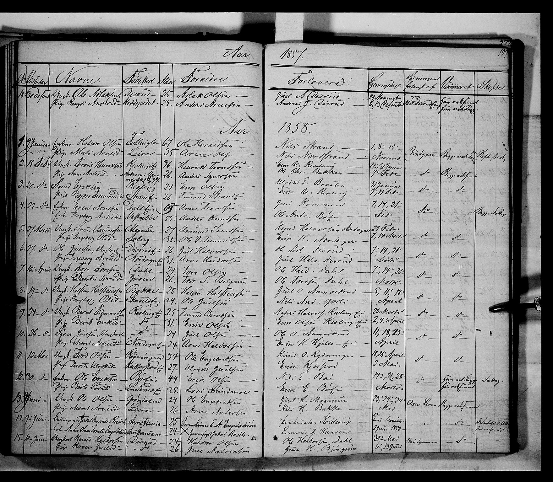 Nord-Aurdal prestekontor, SAH/PREST-132/H/Ha/Haa/L0004: Parish register (official) no. 4, 1842-1863, p. 197