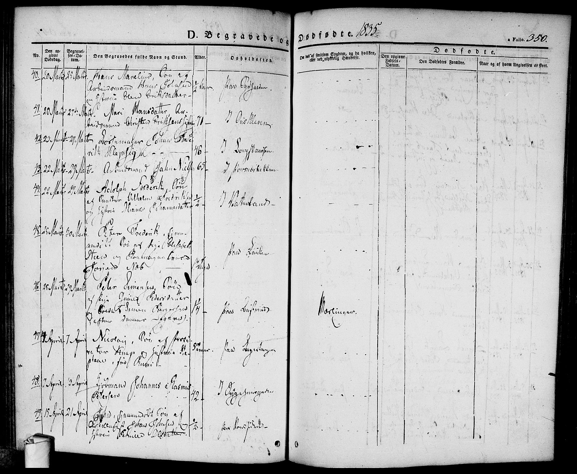 Halden prestekontor Kirkebøker, SAO/A-10909/F/Fa/L0005: Parish register (official) no. I 5, 1834-1845, p. 350