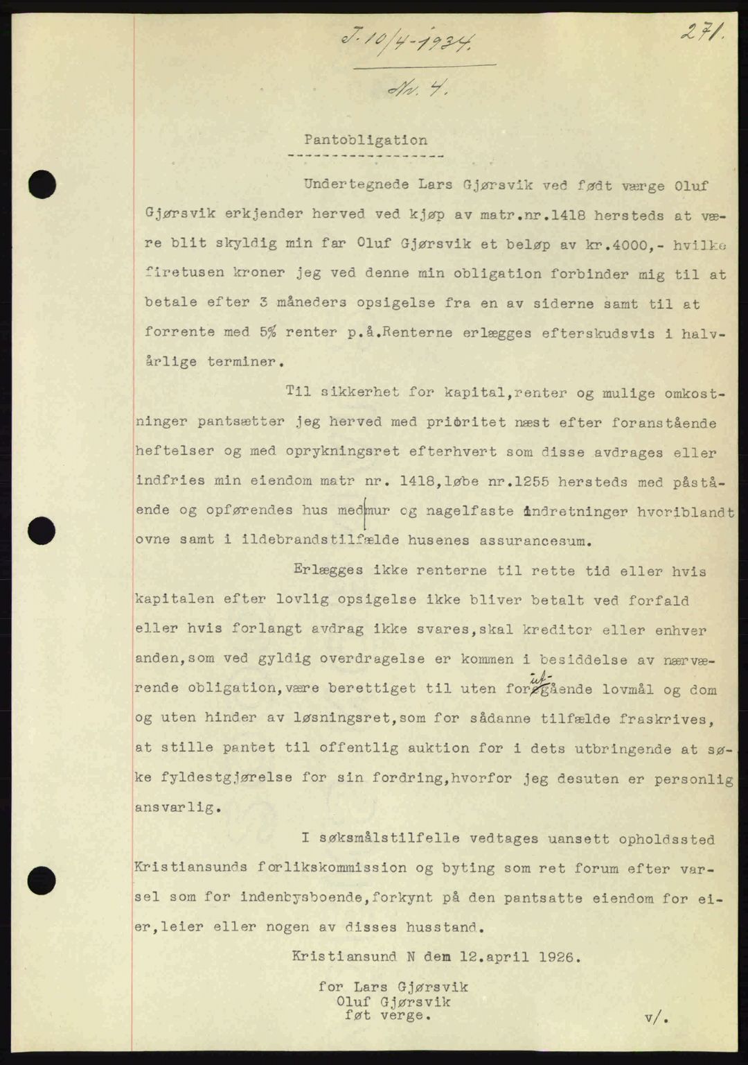 Kristiansund byfogd, AV/SAT-A-4587/A/27: Mortgage book no. 27, 1933-1934, Deed date: 10.04.1934