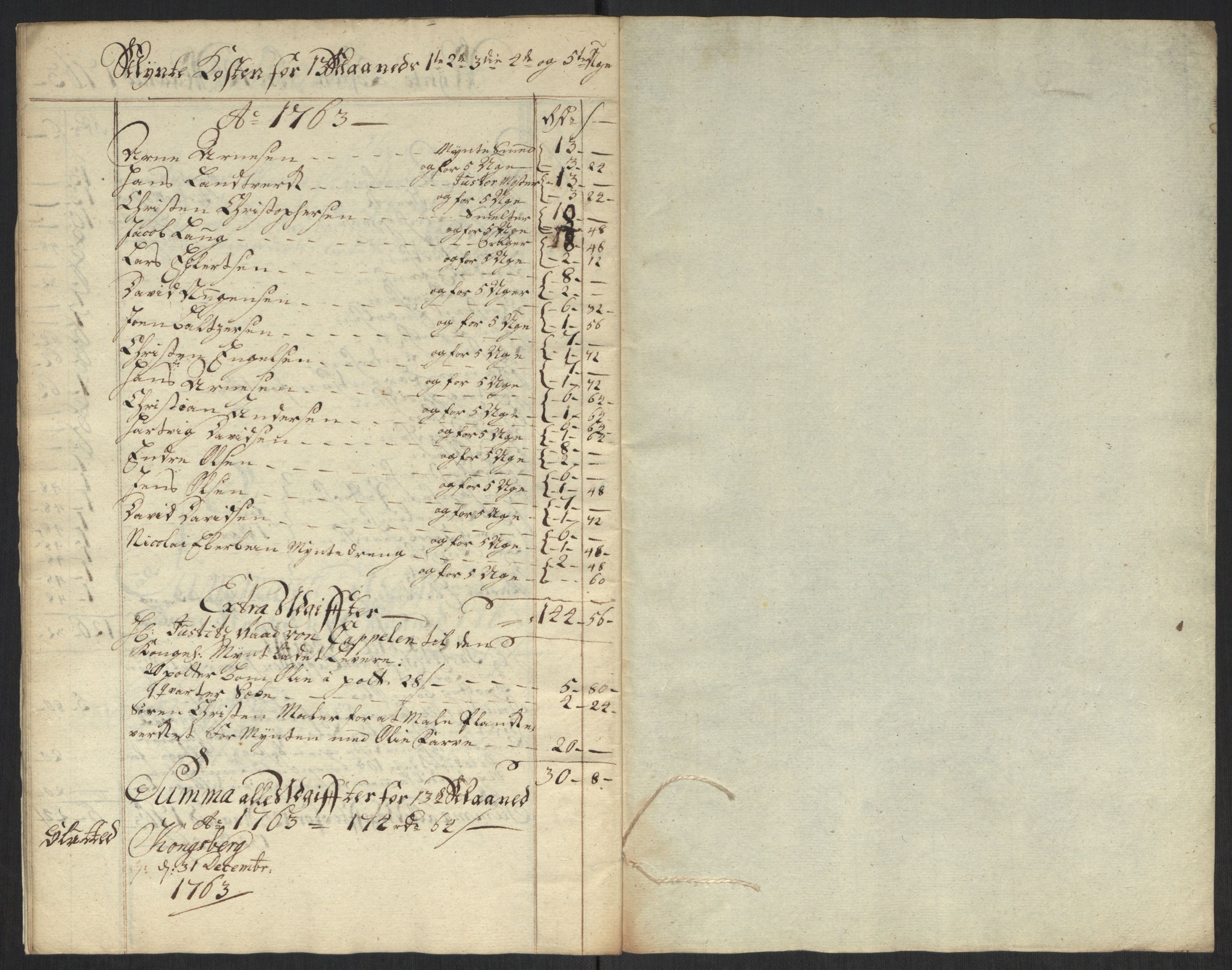 Rentekammeret inntil 1814, Realistisk ordnet avdeling, RA/EA-4070/Oa/L0010: [Y8]: Regninger for Kongsbergs mynt., 1760-1805, p. 43