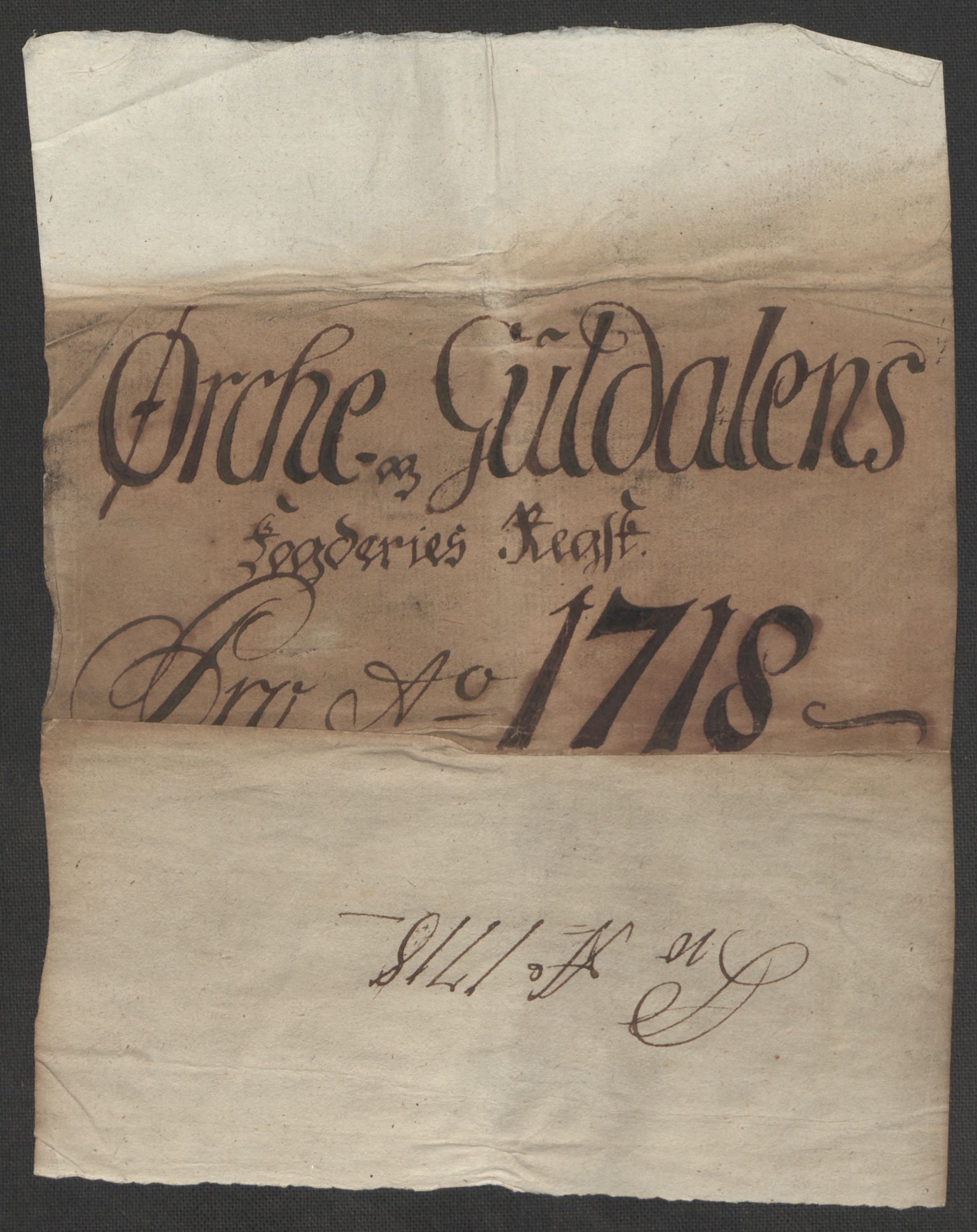 Rentekammeret inntil 1814, Reviderte regnskaper, Fogderegnskap, AV/RA-EA-4092/R60/L3971: Fogderegnskap Orkdal og Gauldal, 1718, p. 3