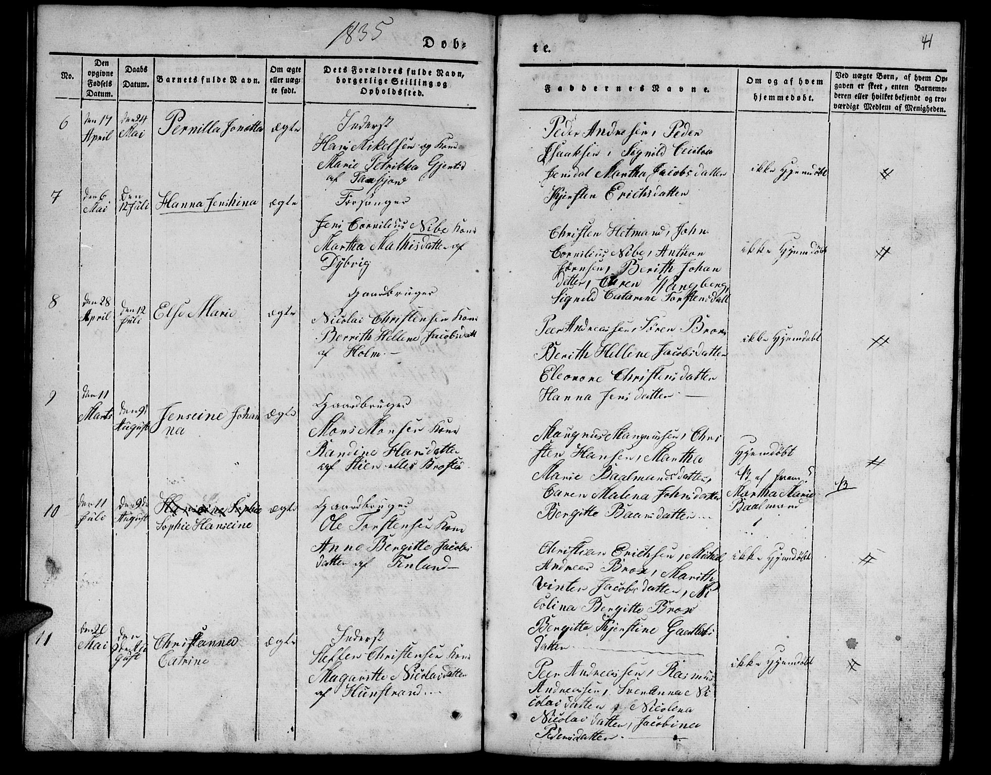 Tranøy sokneprestkontor, AV/SATØ-S-1313/I/Ia/Iab/L0010klokker: Parish register (copy) no. 10, 1835-1844, p. 41