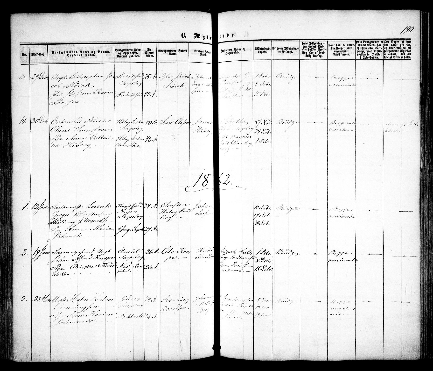 Sarpsborg prestekontor Kirkebøker, AV/SAO-A-2006/F/Fa/L0001: Parish register (official) no. 1, 1859-1868, p. 190