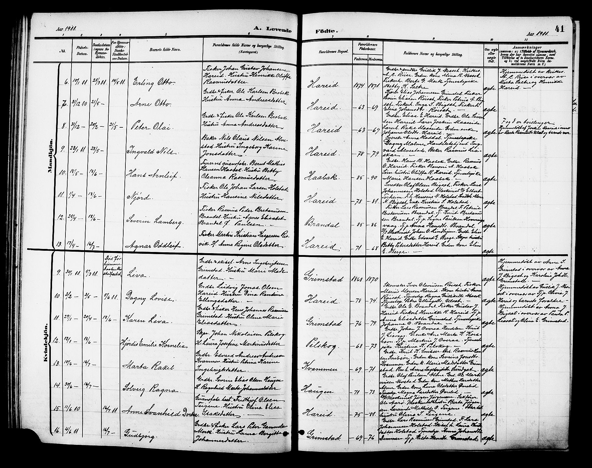 Ministerialprotokoller, klokkerbøker og fødselsregistre - Møre og Romsdal, AV/SAT-A-1454/510/L0126: Parish register (copy) no. 510C03, 1900-1922, p. 41