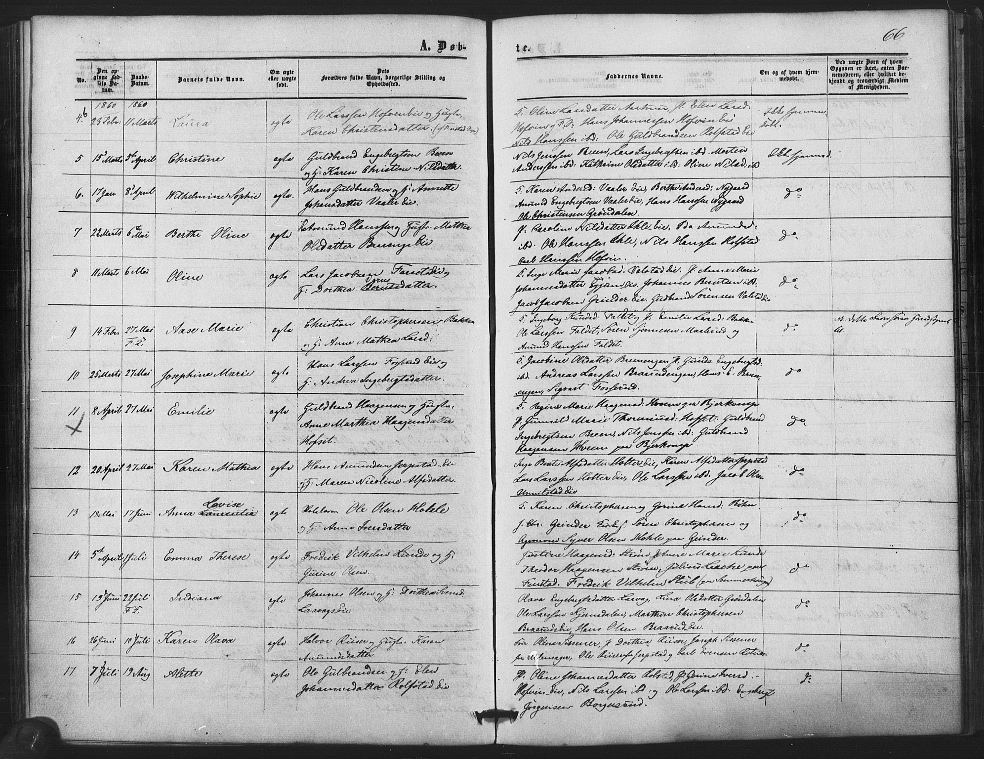 Nes prestekontor Kirkebøker, SAO/A-10410/F/Fb/L0001: Parish register (official) no. II 1, 1859-1882, p. 66