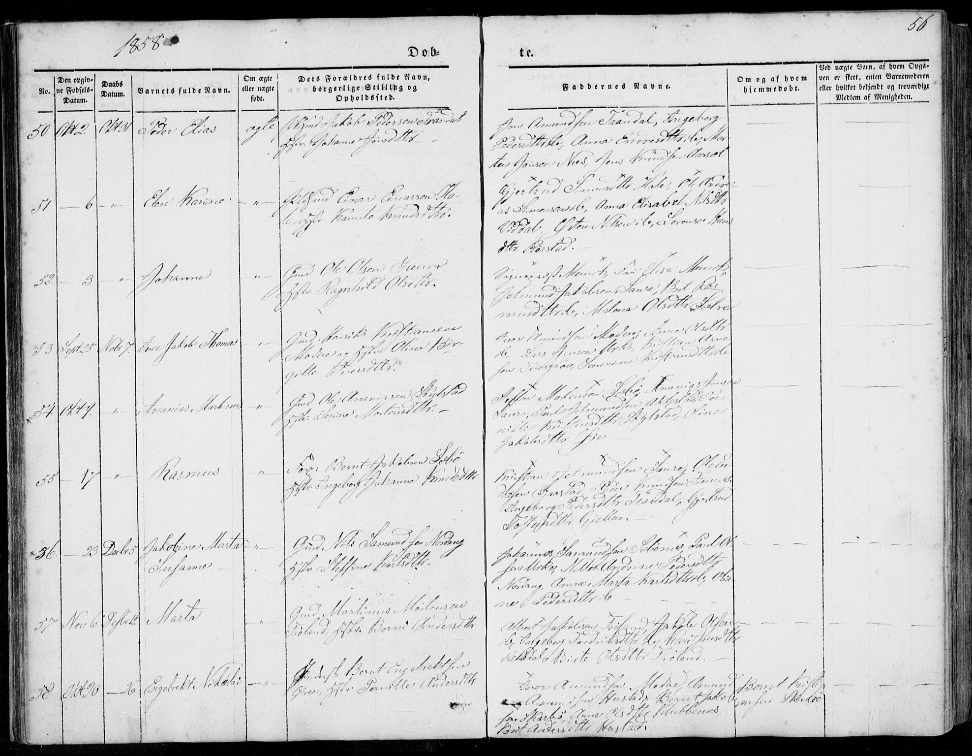 Ministerialprotokoller, klokkerbøker og fødselsregistre - Møre og Romsdal, AV/SAT-A-1454/515/L0209: Parish register (official) no. 515A05, 1847-1868, p. 56