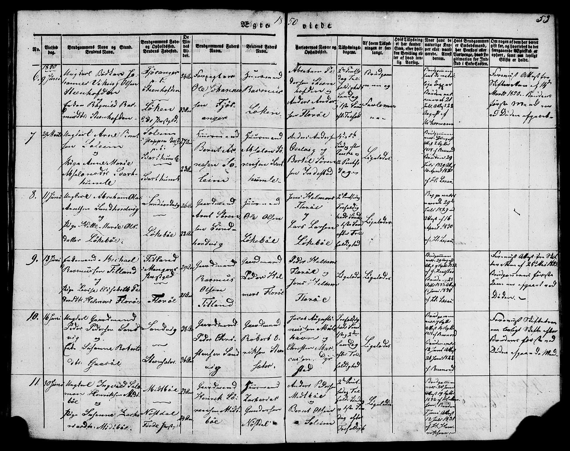 Kinn sokneprestembete, AV/SAB-A-80801/H/Haa/Haaa/L0009: Parish register (official) no. A 9, 1841-1852, p. 53